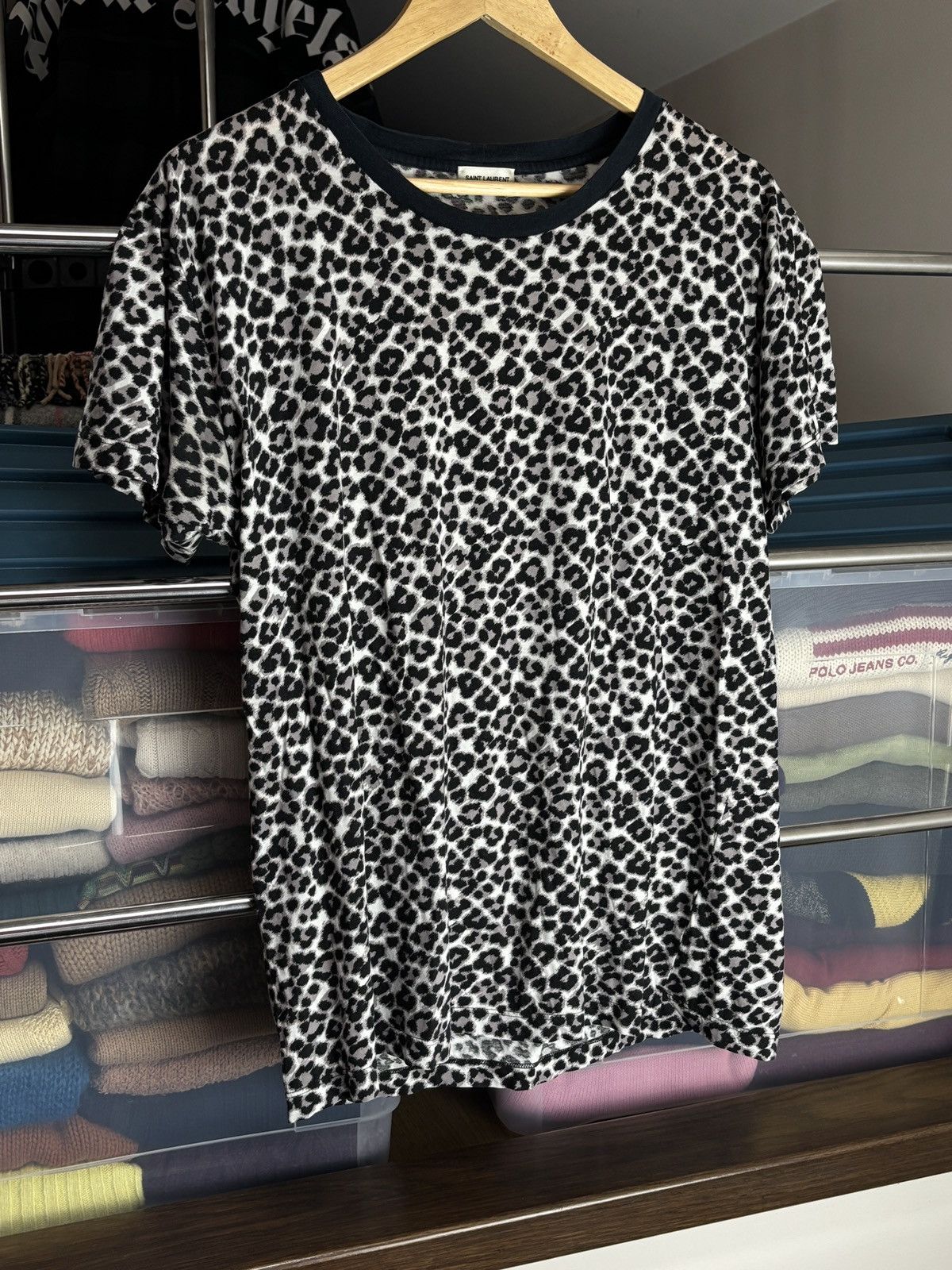 Saint Laurent Paris Saint Laurent Paris Hedi Slimane SLP Leopard Animal Cat Tee Size US M / EU 48-50 / 2 - 2 Thumbnail