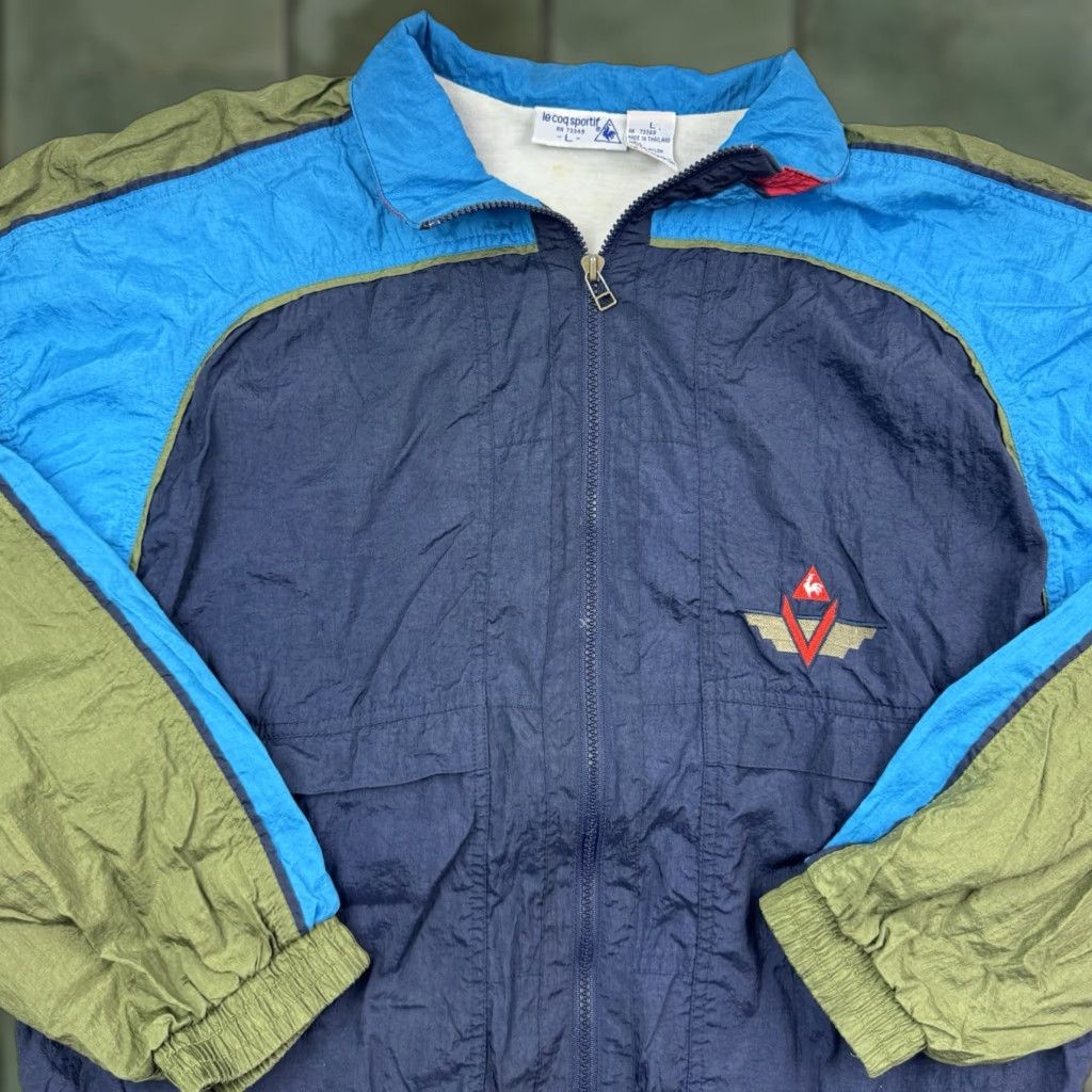 Le Coq Sportif VINTAGE le coq sportif Windbreaker Jacket Men L Blue Collared Zip 90s Sportswear Size US L / EU 52-54 / 3 - 1 Thumbnail
