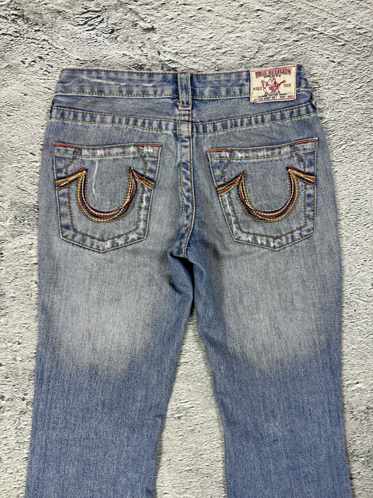True Religion True Religion flared jeans blue white thick stitching Y2K Size 27" / US 4 / IT 40 - 2 Thumbnail