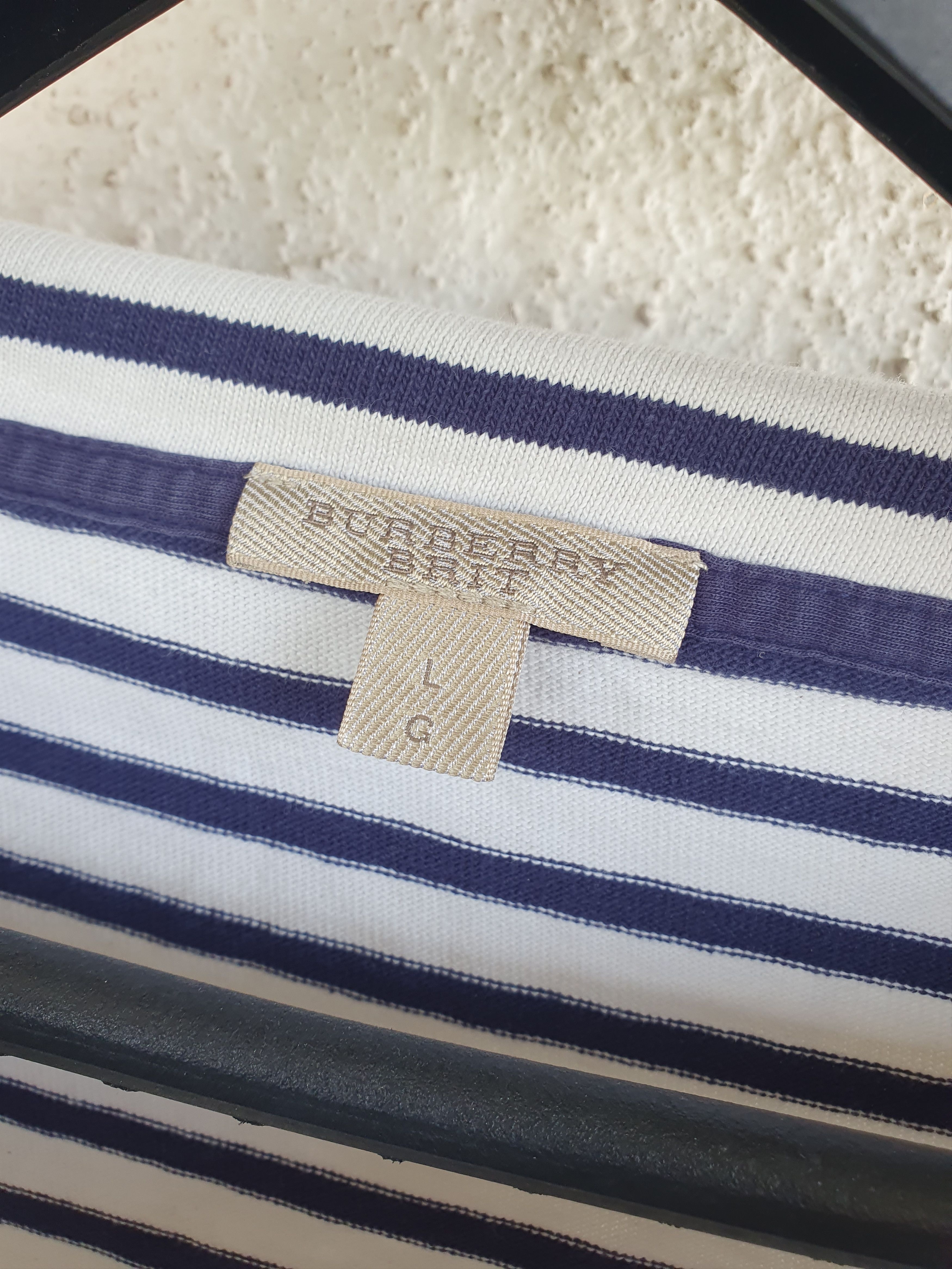 Burberry Burberry Women's Boat Neck Blue And Shite Striped Top sz L Size L / US 10 / IT 46 - 5 Thumbnail
