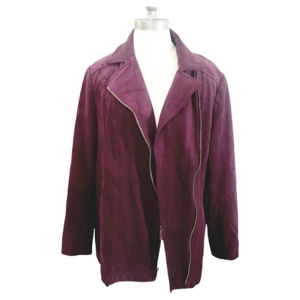 Chicos CT1985 Chico's Purple Faux Suede Purple Zip Front Jacket 12 Size XL / US 12-14 / IT 48-50 - 1 Thumbnail