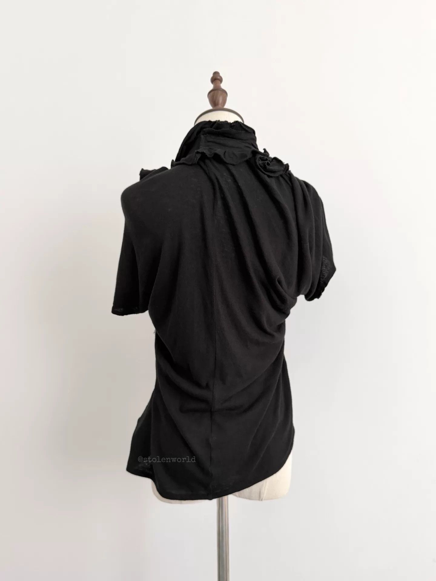 Comme des Garcons Comme des Garçons Irregular Pleats Asym Short-Sleeve Top Size ONE SIZE - 4 Thumbnail