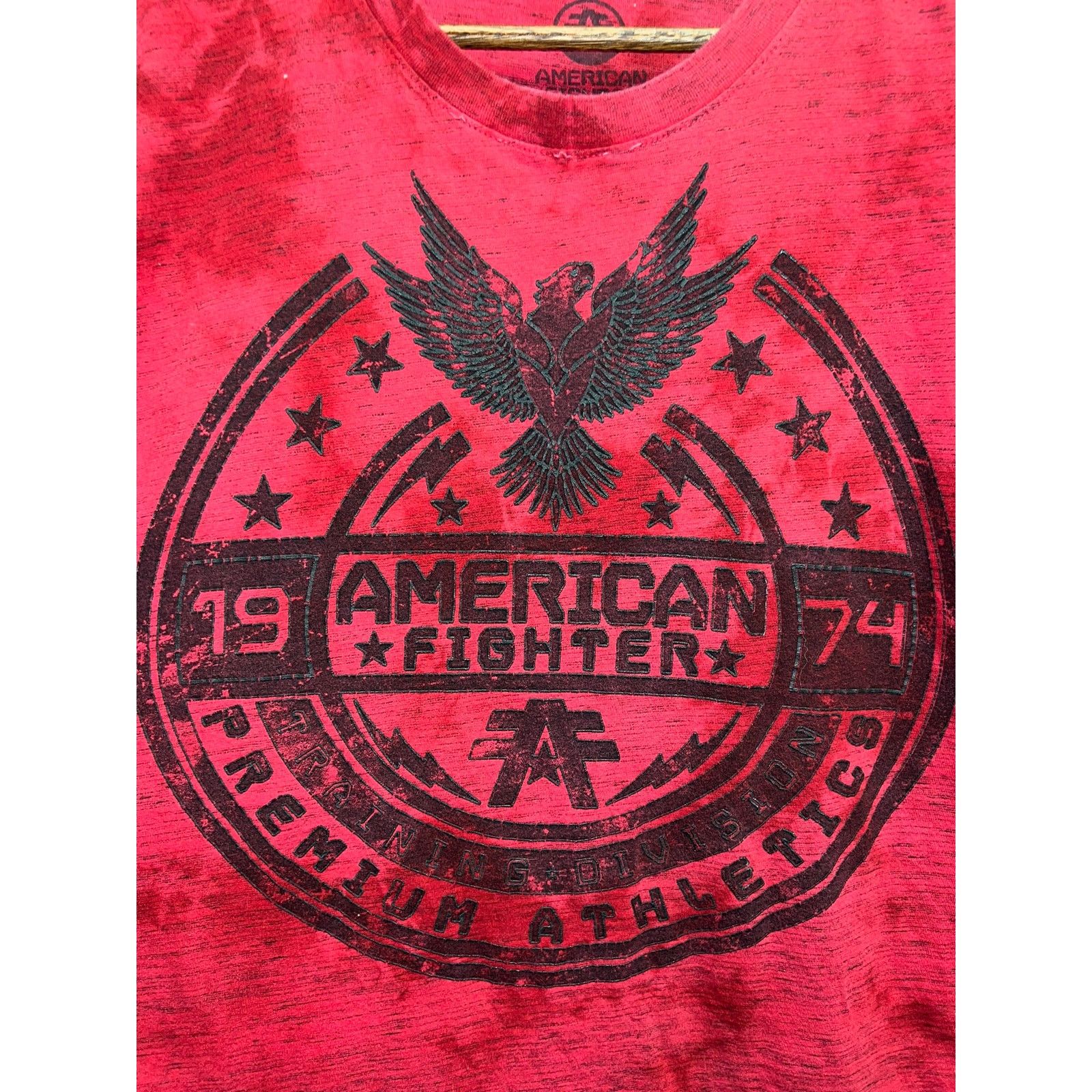 American Apparel American Fighter Shirt Freemont Red Graphic XL Y2K 2000s Size US XL / EU 56 / 4 - 2 Thumbnail
