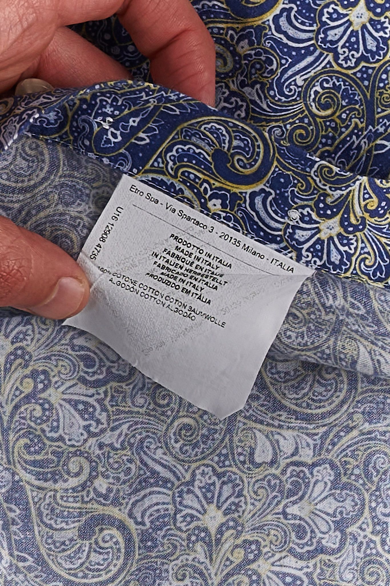 Etro ETRO PAISLEY COTTON SHIRT BLUE/YELLOW Size US M / EU 48-50 / 2 - 3 Thumbnail
