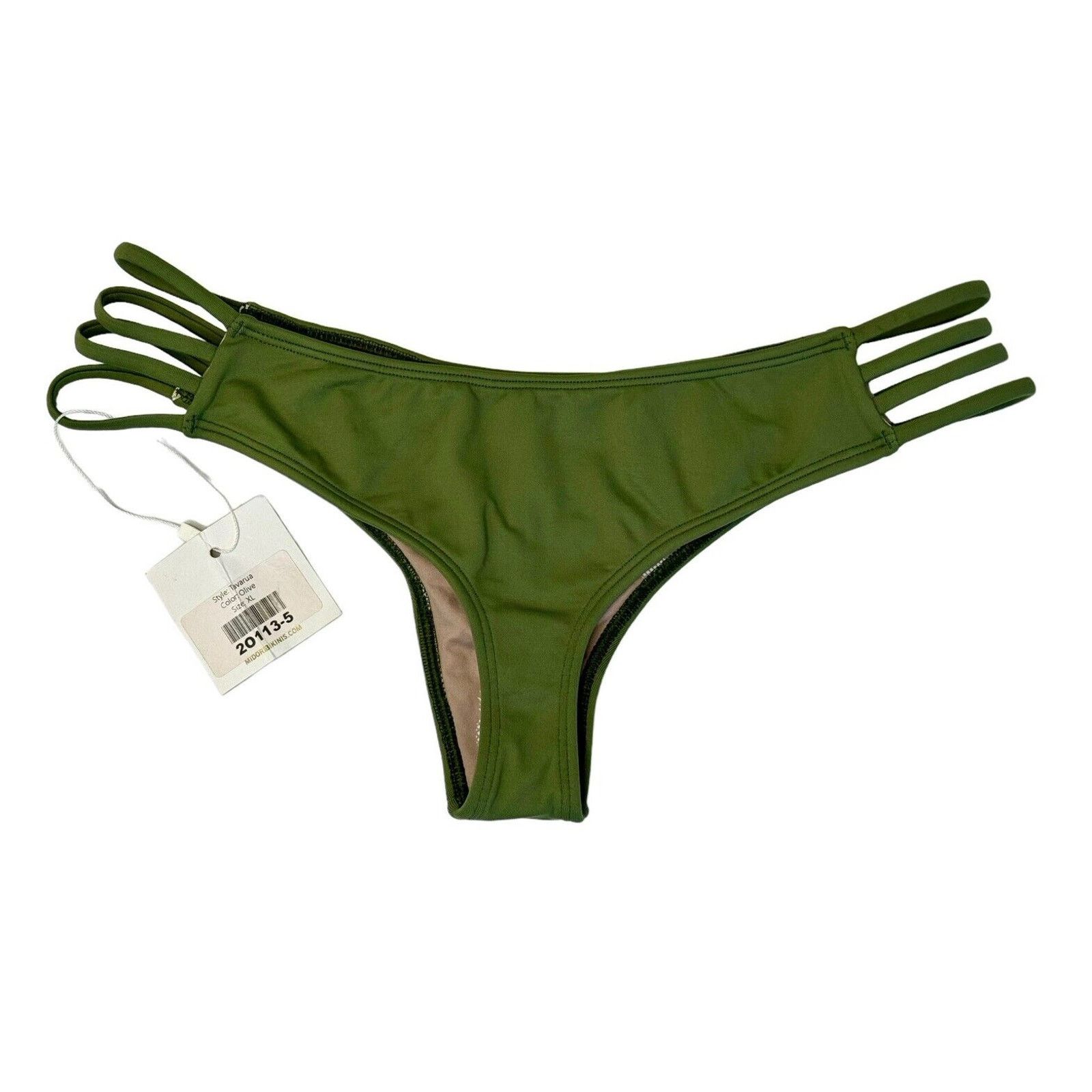 Other MIDORI BIKINIS Brazilian Swimwear Bottoms Olive Tavarua XL Size ONE SIZE - 5 Thumbnail