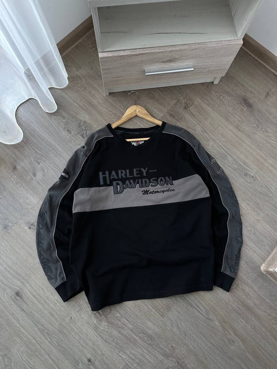 Harley Davidson × Vintage Vintage Moto Harley Davidson Motorcycle Black Sweatshirt Size US L / EU 52-54 / 3 - 1 Thumbnail