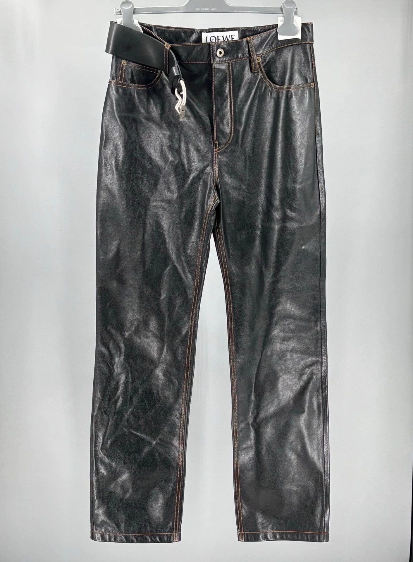 Loewe Loewe Black Leather Pants for Men Size US 30 / EU 46 - 1 Thumbnail