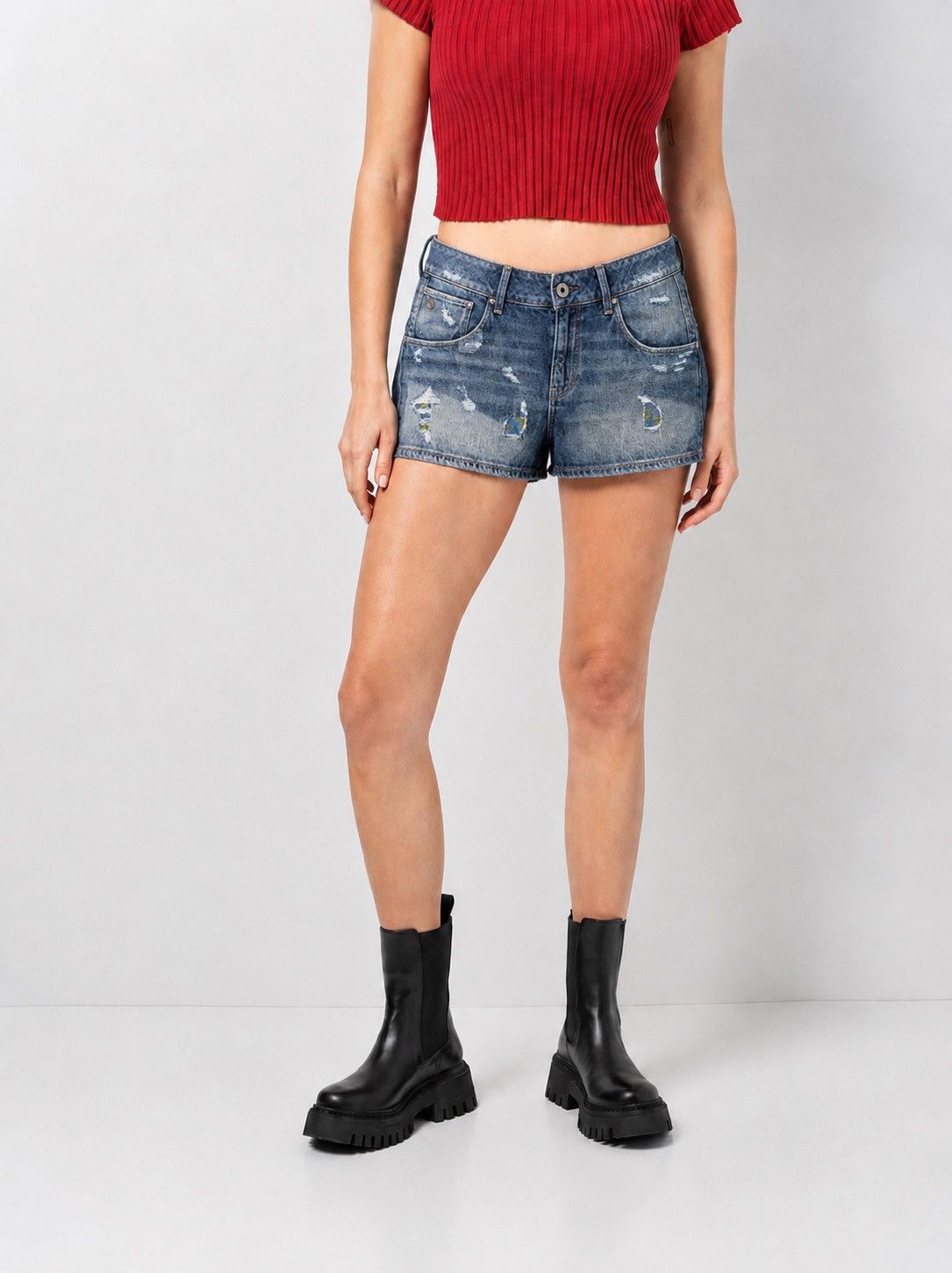 G-Star G-Star Raw Arc Boyfriend Restored Denim Shorts Distressed Size 34" / US 12 / IT 48 - 2 Thumbnail