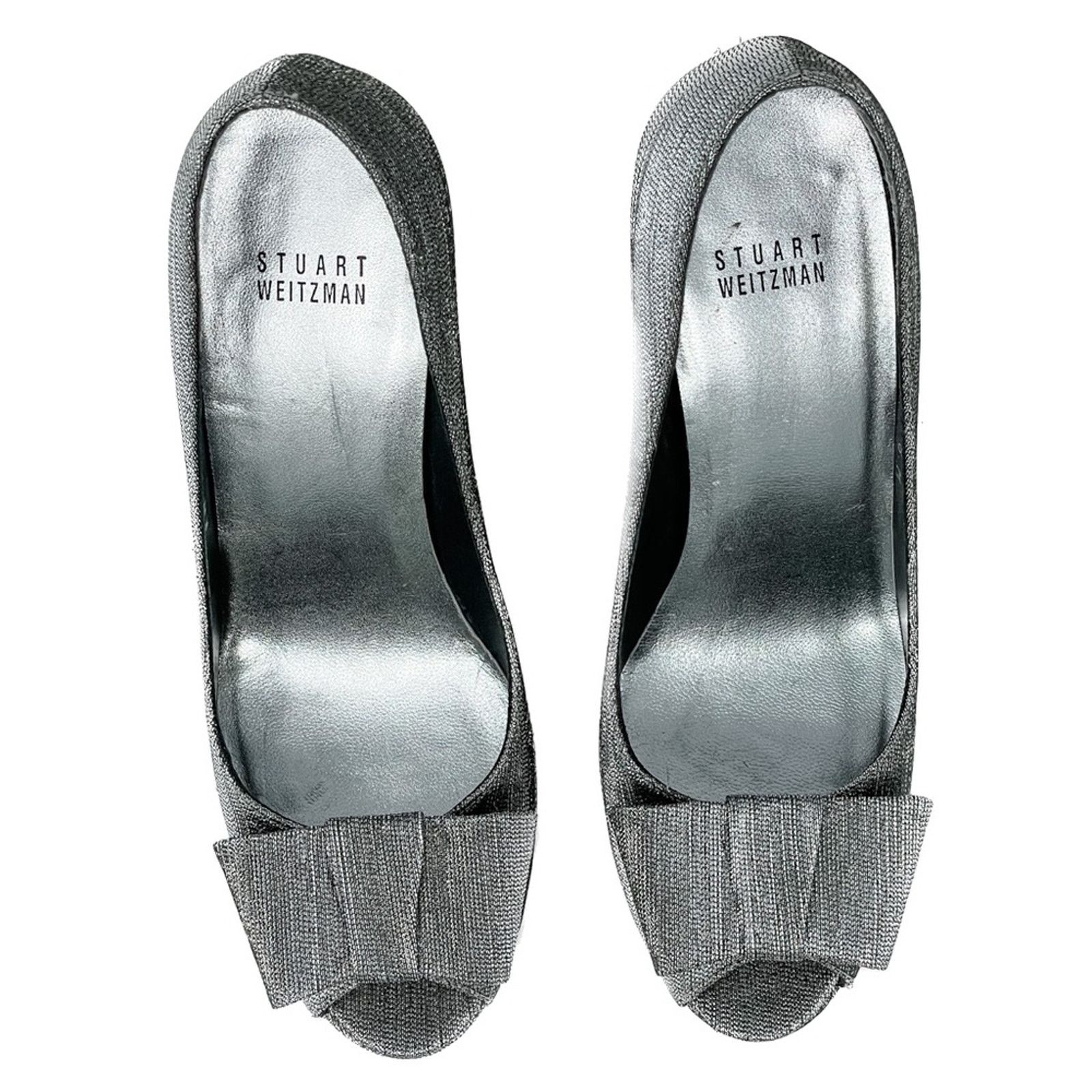 Stuart Weitzman Stuart Weitzman silver metallic Bowright platform pumps 8 Size US 8 / IT 38 - 3 Thumbnail
