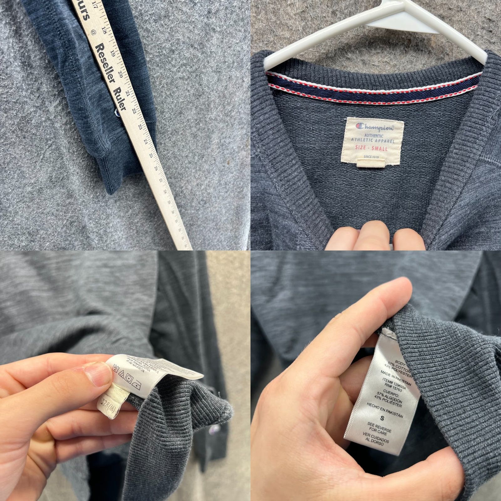 Champion VINTAGE Champion Sweatshirt Men S Heather Grey Crewneck Long Fleece Pullover Cotton Gray Logo All Seasons Holiday Size US S / EU 44-46 / 1 - 8 Thumbnail