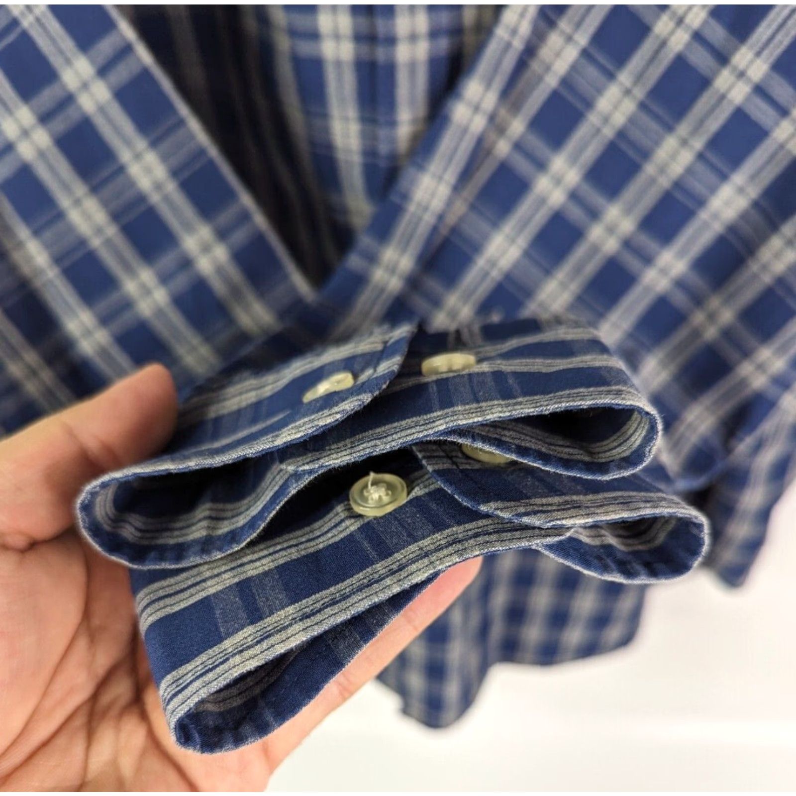 Lucky Brand Lucky Brand Blue Plaid Slim Fit Long Sleeve Button Down Shirt Men's 2XL Cotton Size US XXL / EU 58 / 5 - 3 Thumbnail