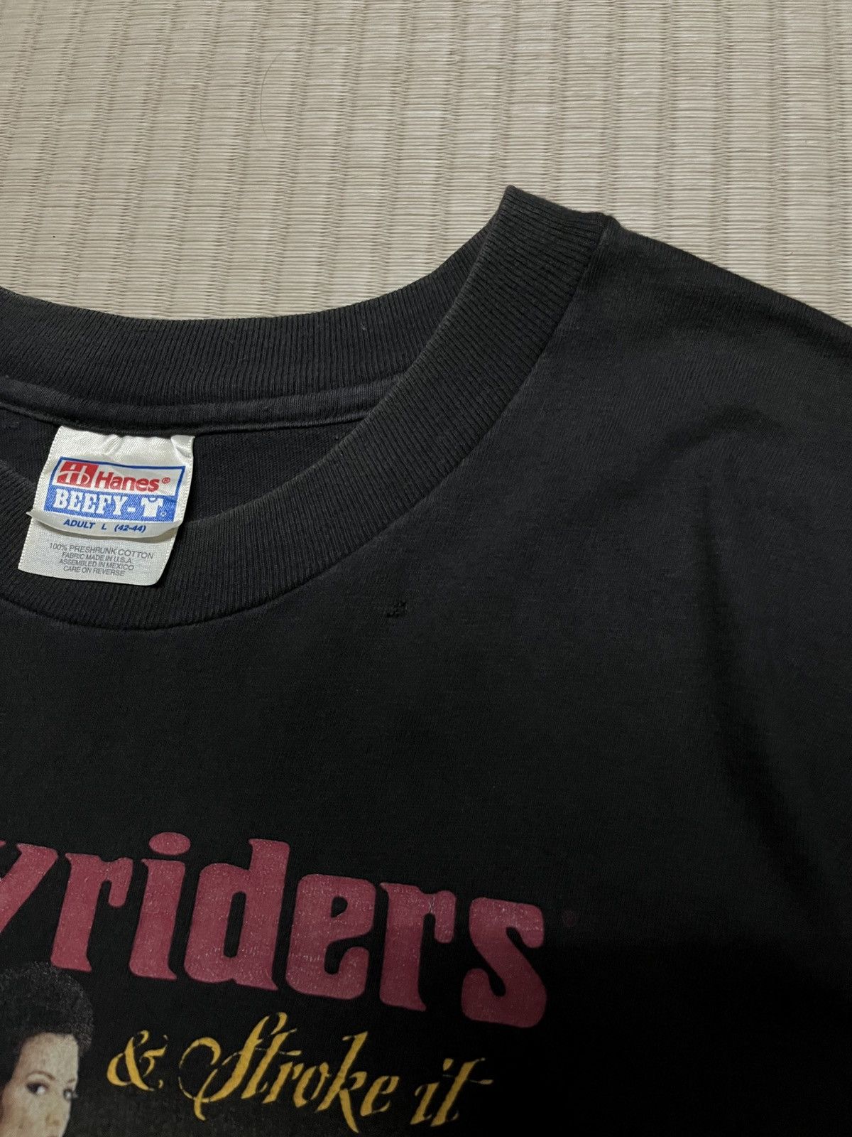 Harley Davidson 1997 Easyriders Chop It Stroke It Faded Black T-Shirt Size US L / EU 52-54 / 3 - 6 Thumbnail