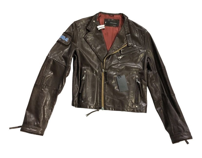 Dsquared2 Dsquared2 🇮🇹 Ovine Leather Accordion Edge Biker Jacket 54 NEW Size US L / EU 52-54 / 3 - 7 Thumbnail