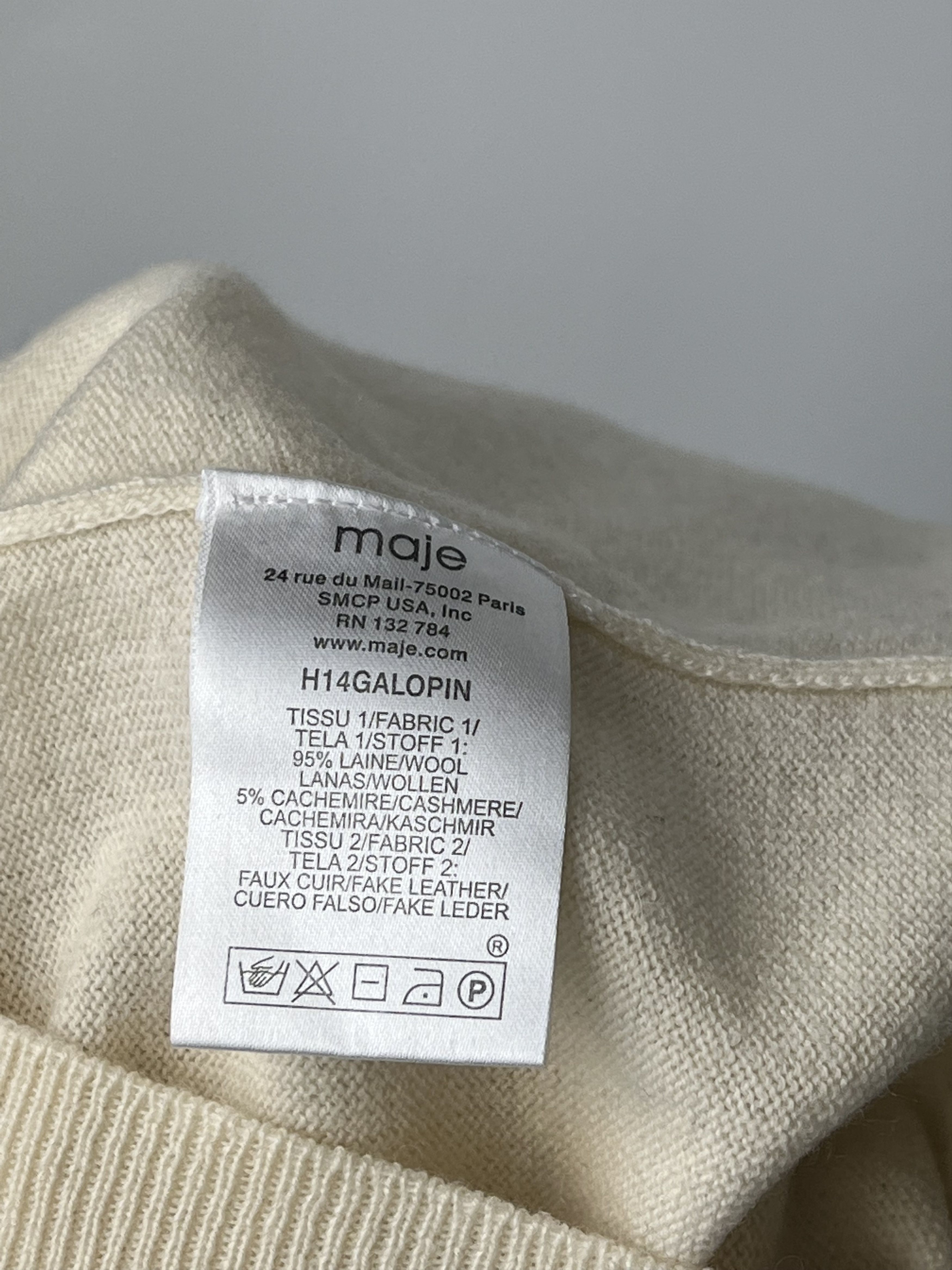 Maje Maje Ivory Wool Cashmere Jumper Sweater Size 1 Size S / US 4 / IT 40 - 7 Thumbnail