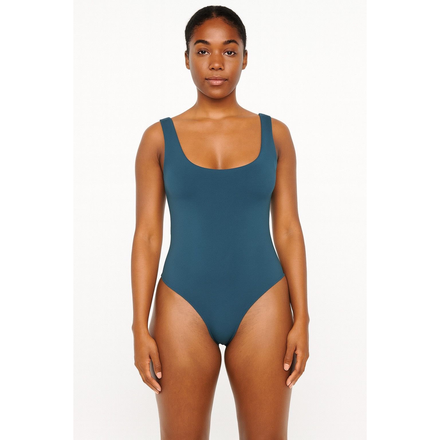 Express Express Body Contour Compression Scoop Neck Bodysuit Thong Size M / US 6-8 / IT 42-44 - 1 Thumbnail