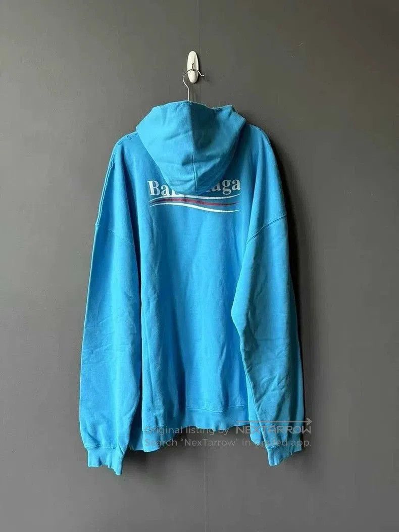 Balenciaga Balenciaga Blue Distressed Coke Hoodie. Size US XS / EU 42 / 0 - 2 Thumbnail