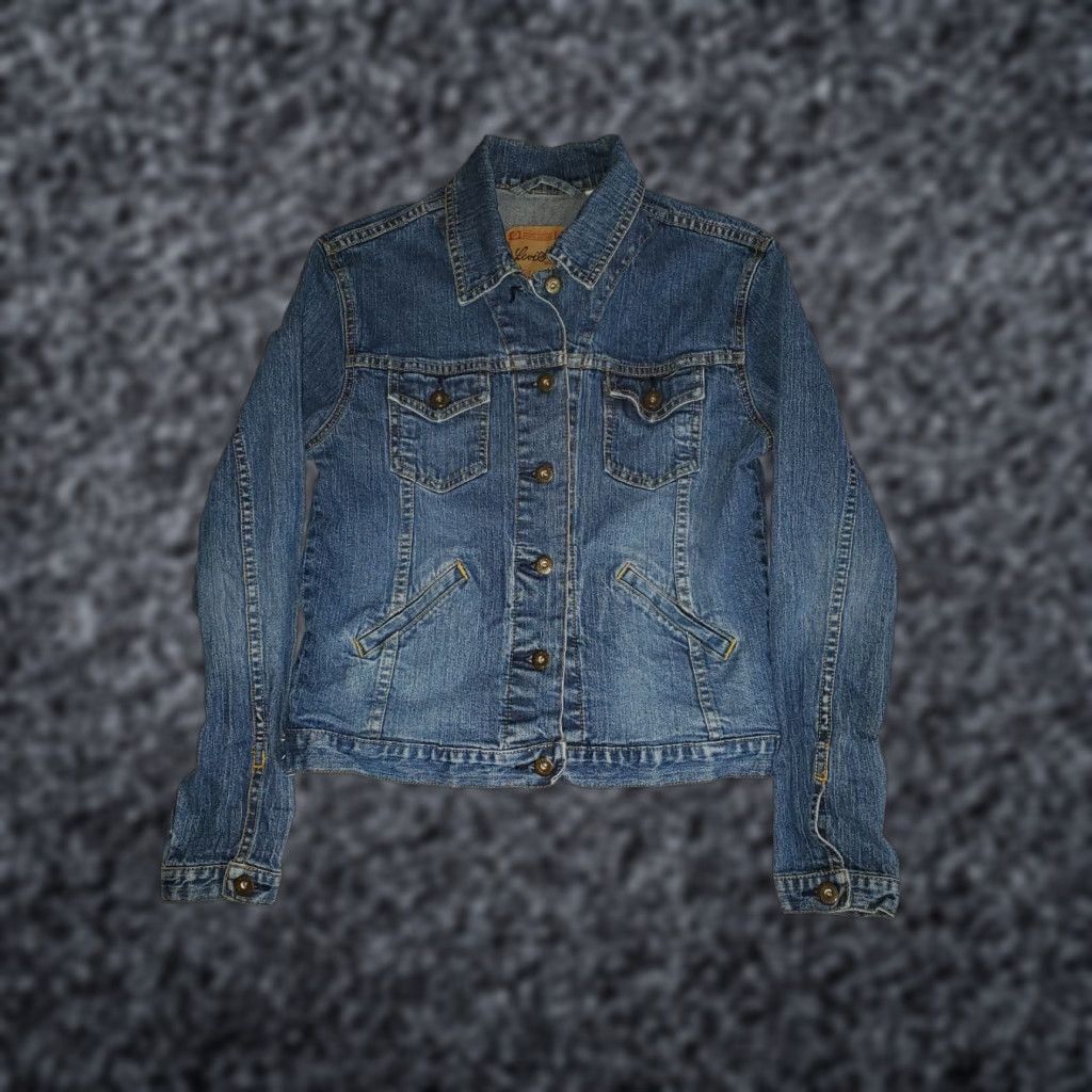 Vintage VINTAGE Levi Strauss Signature Jeans Jacket Misses Size Small 4/6 Blue Jean Jacket Size 28" / US 6 / IT 42 - 1 Thumbnail