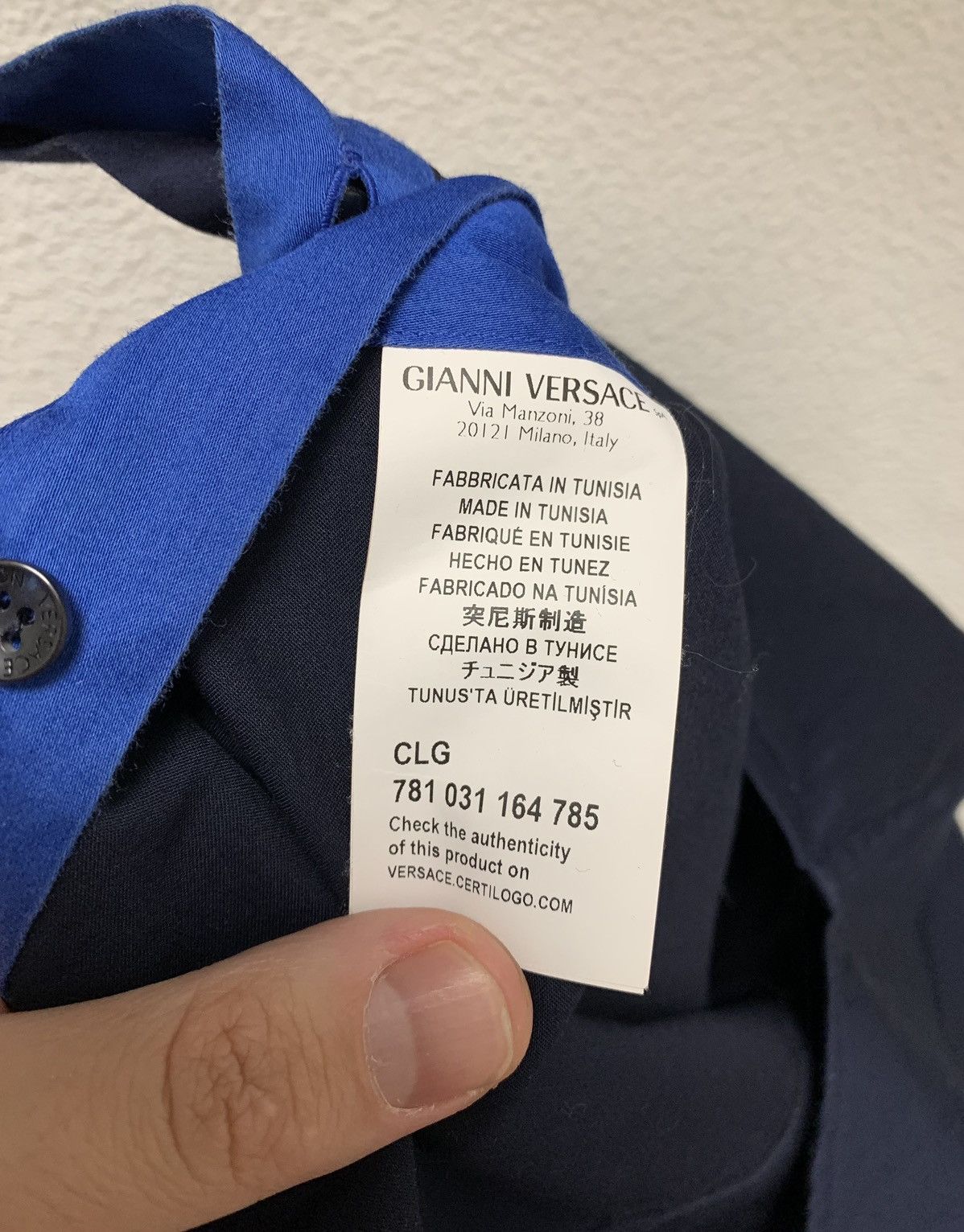 Versace Versace collection slim navy blue shirts long sleeve S Size US S / EU 44-46 / 1 - 4 Thumbnail