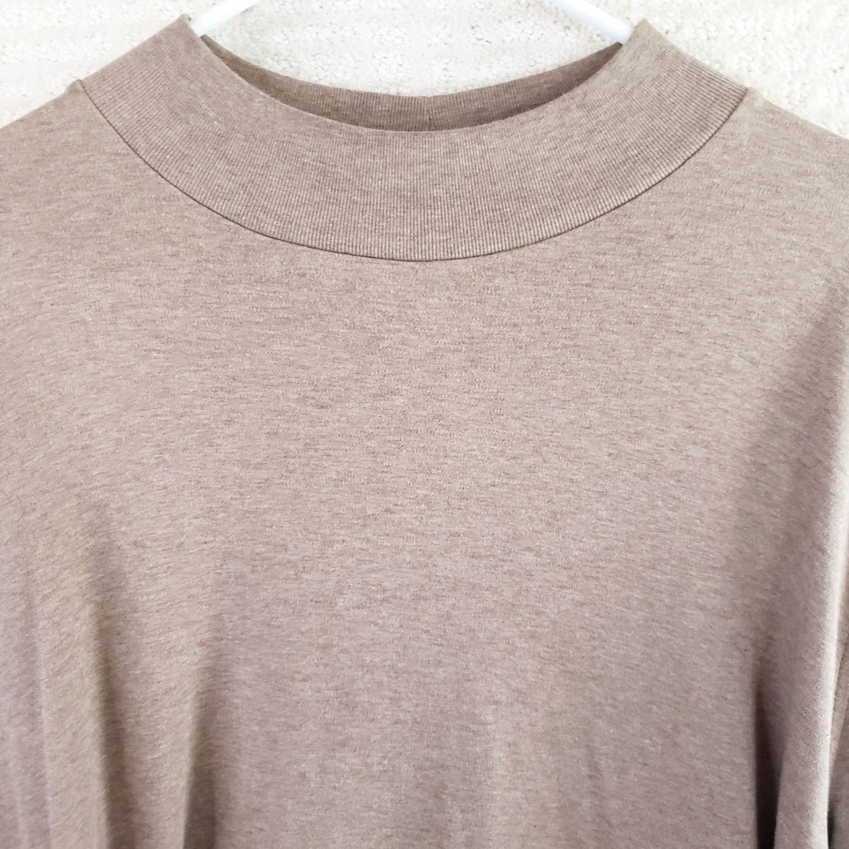 Lands' End Lands' End Men's XXL Light Brown Pullover Mock Neck Cotton Sweater Knit Long Sleeve Fas... Size US XXL / EU 58 / 5 - 3 Thumbnail