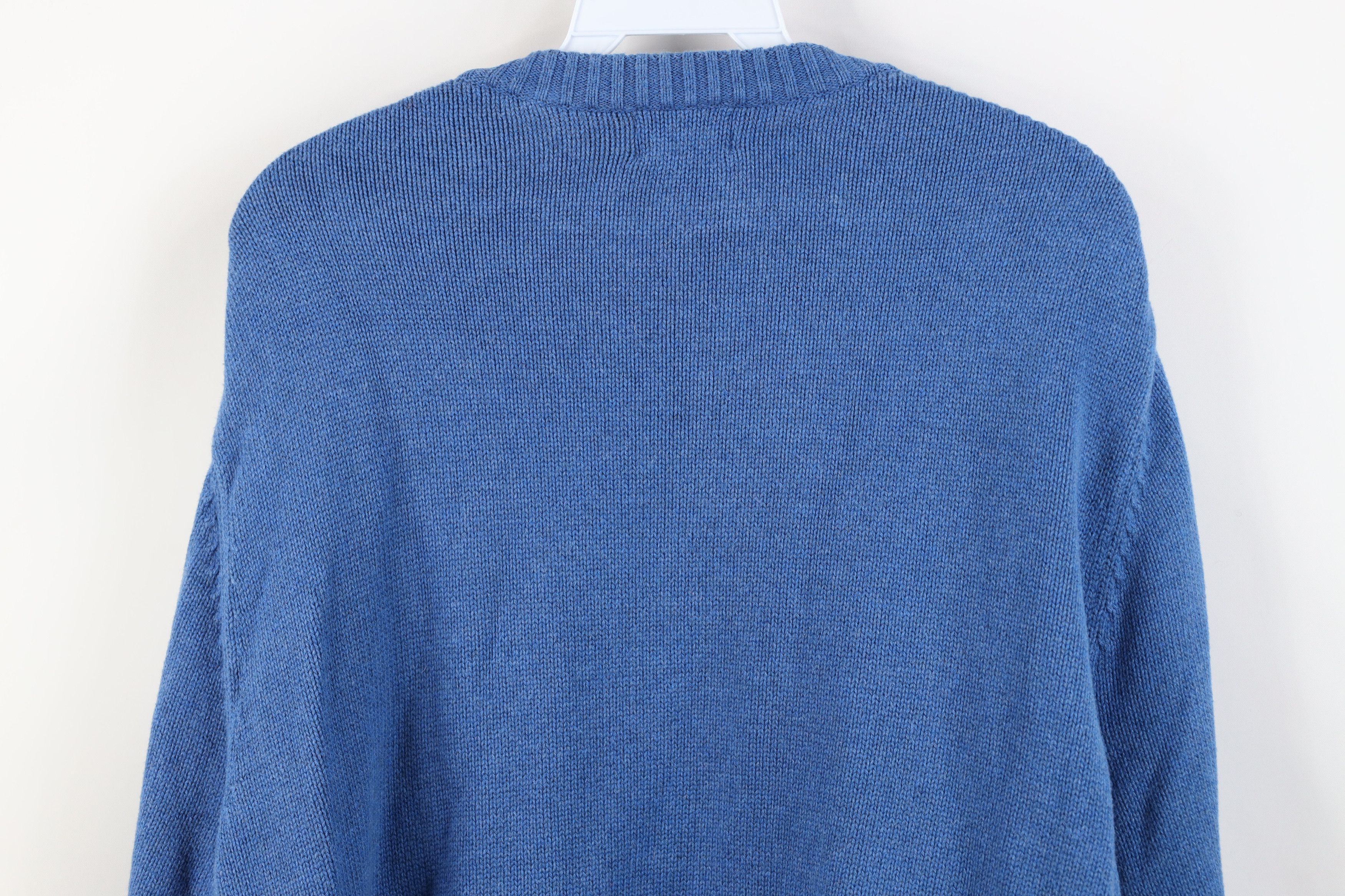 L.L. Bean Vintage 90s LL Bean Heavy Cotton Knit Crewneck Sweater Blue Size US XL / EU 56 / 4 - 9 Thumbnail