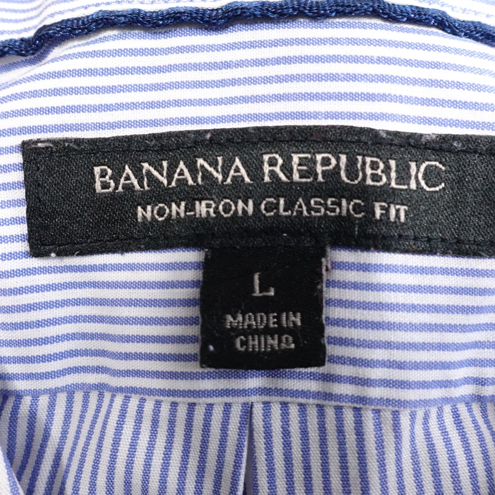 Banana Republic VINTAGE Banana Republic Men's Long Sleeve Button-Up Shirt Size L Blue Striped Cotton Casual Elegant Size US L / EU 52-54 / 3 - 6 Thumbnail