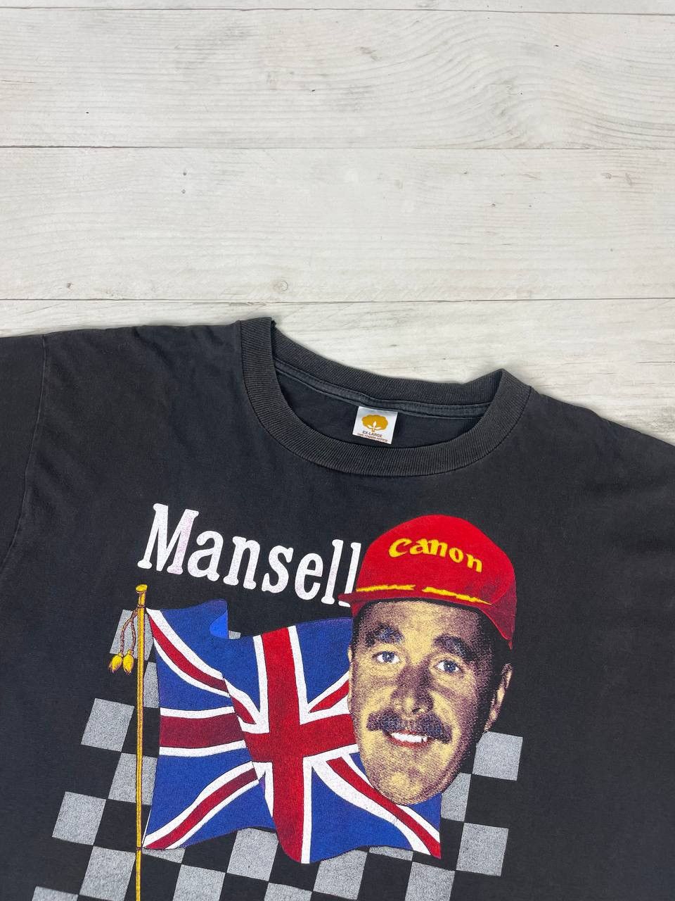 Formula 1 Vintage 90s Nigel Mansell F1 Canon British Racing T Shirt Size US XL / EU 56 / 4 - 2 Thumbnail