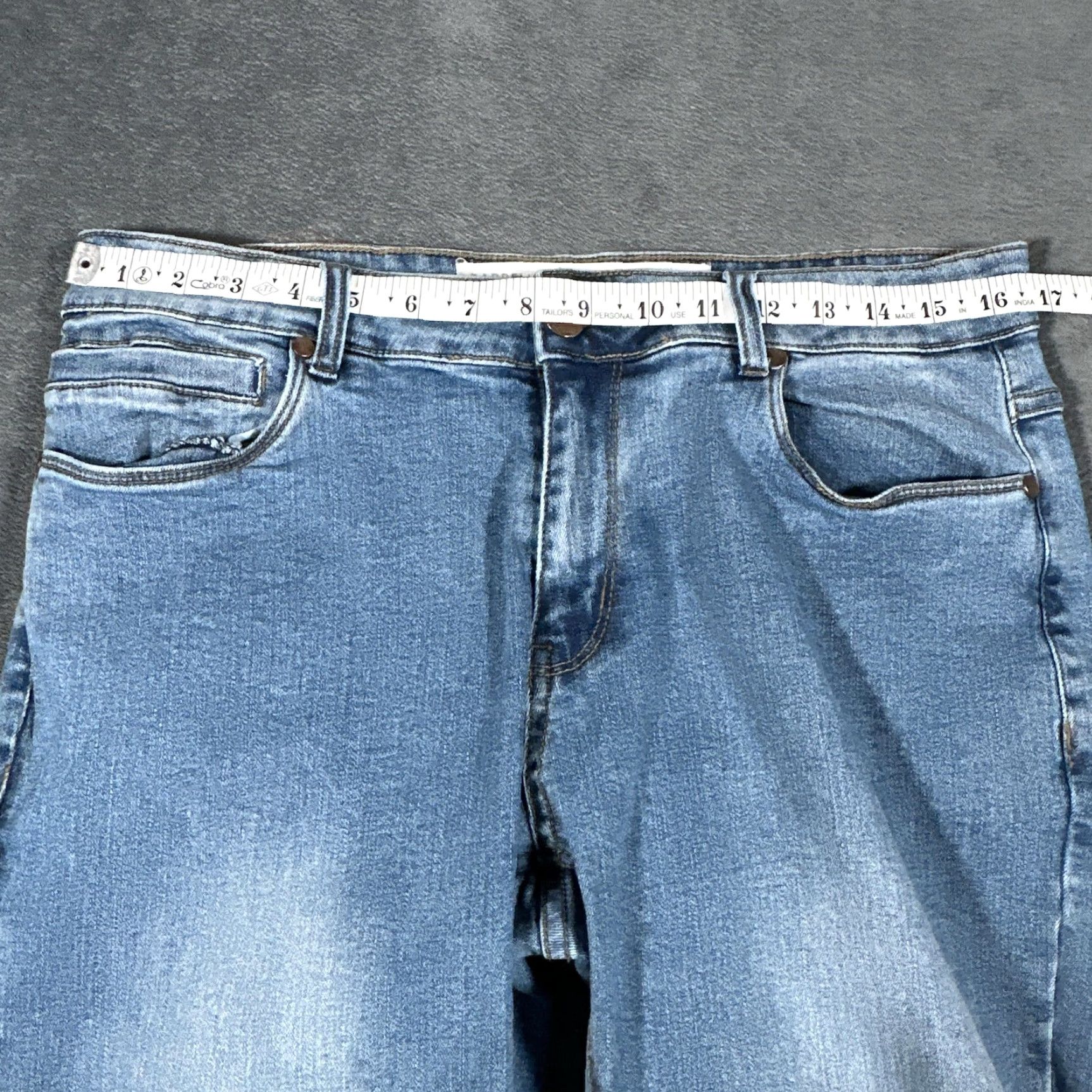 Vintage Barbell Apparel Jeans Mens 33x28 Blue Stretch Denim Tapered Athletic Fit Lot 2 Size US 32 / EU 48 - 7 Thumbnail