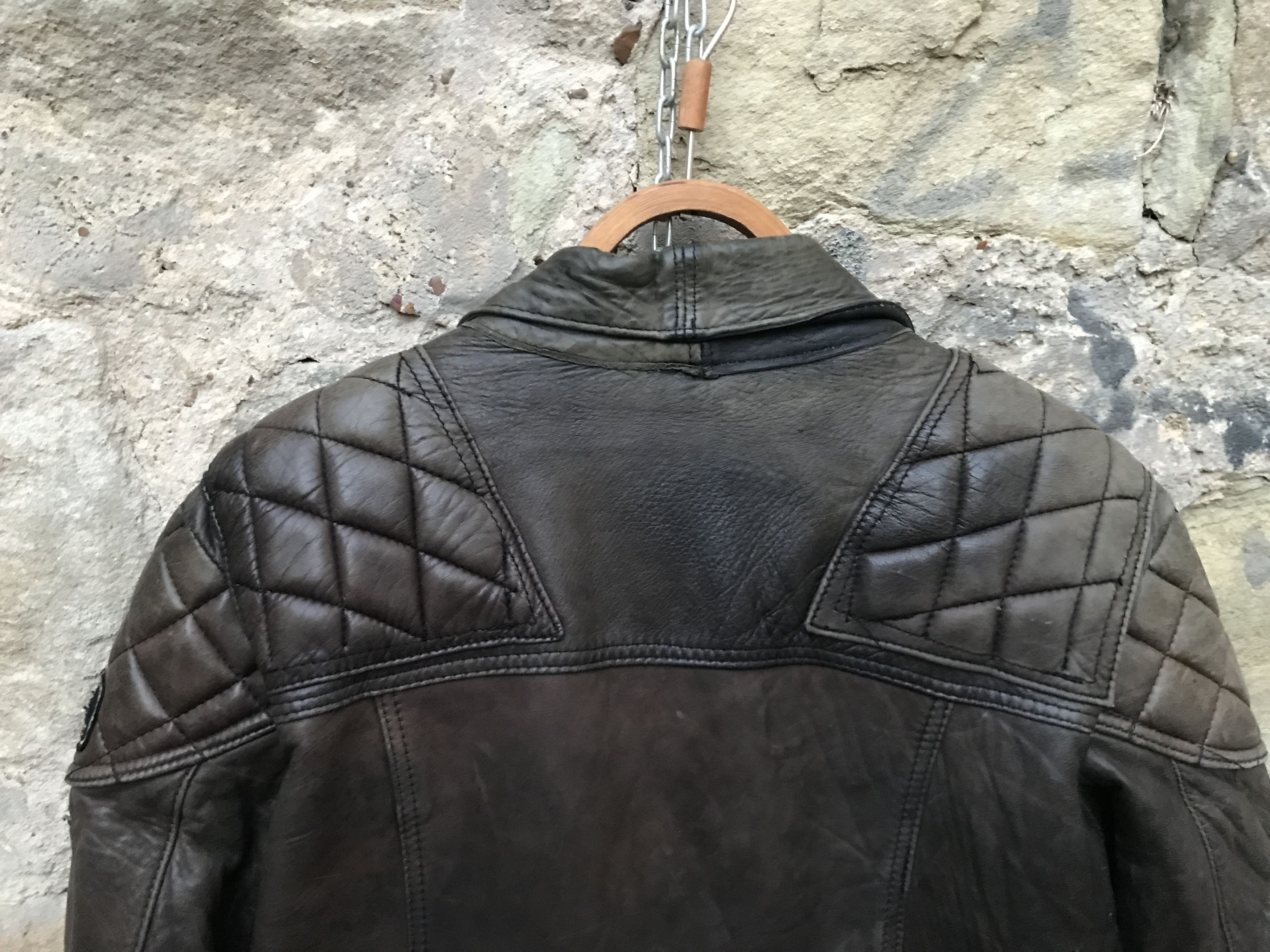 Vintage Rare Vintage 80s TT Leathers Distressed Leather Biker Jacket Size US M / EU 48-50 / 2 - 9 Thumbnail