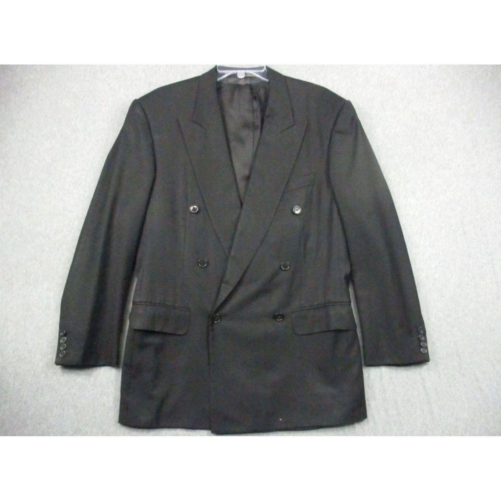 Ermenegildo Zegna Ermenegildo Zegna Blazer 42 Black Tuxedo Jacket Blazer Men 42 Black Solid Notch Lapel Six-Button Single-Breasted Vintage: No Size 42R - 2 Thumbnail