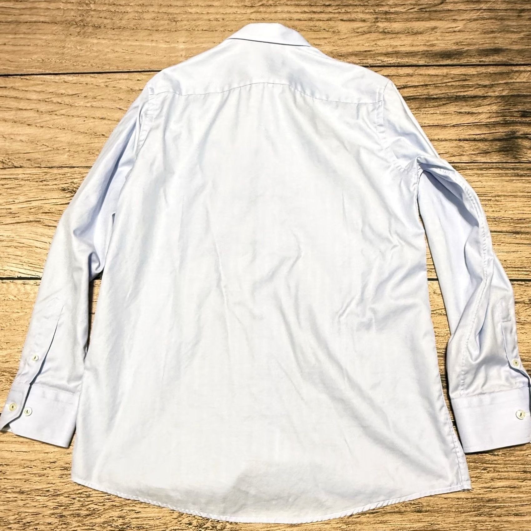 Eton Etón Dress Shirt Mens 40 Blue Contemorary Barrel Cuff Sailboat Print Long Sleeve Regular Colorful Voyage 15 3/4 40 Men Shirts Size 40R - 4 Thumbnail