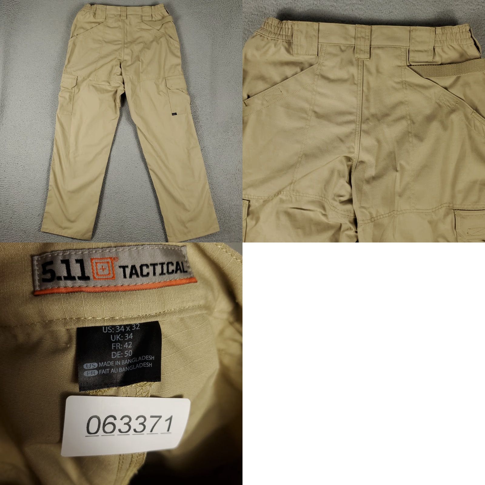 Vintage 5.11 Tactical Pants Mens 34x32 Beige Outdoors Cargo Trousers Size US 34 / EU 50 - 8 Thumbnail
