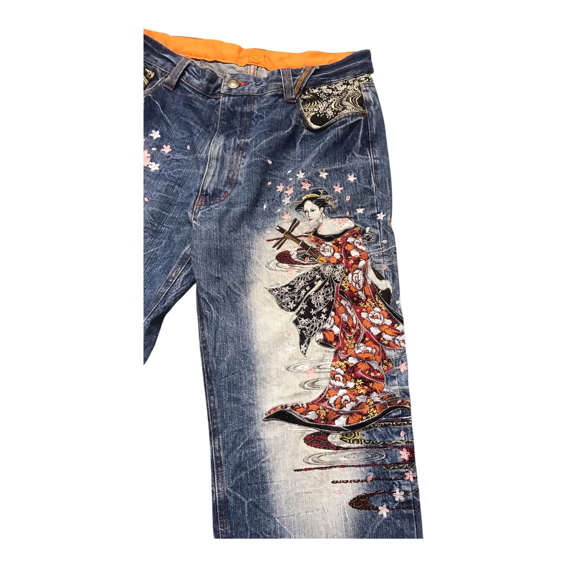 Karakuri Tamashii Kakakuri Japanese Tradition Embroidered Pant Size US 30 / EU 46 - 3 Thumbnail