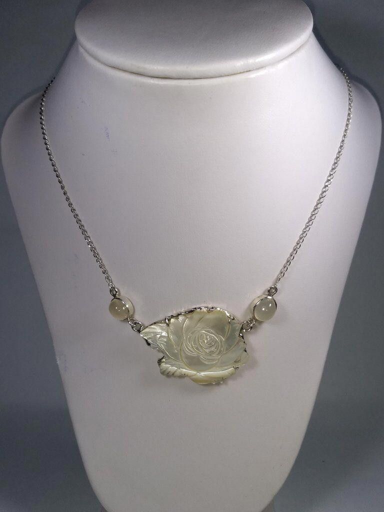 Designer Alberto Mexican Handmade Moonstone Sterling Silver Necklace Size ONE SIZE - 2 Thumbnail