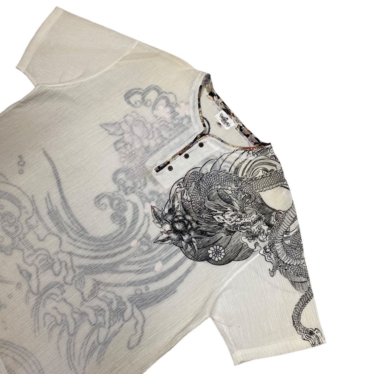 Japanese Brand Kara Kuri Tamashii Embroidery Dragon Shirts Size US XXL / EU 58 / 5 - 2 Thumbnail