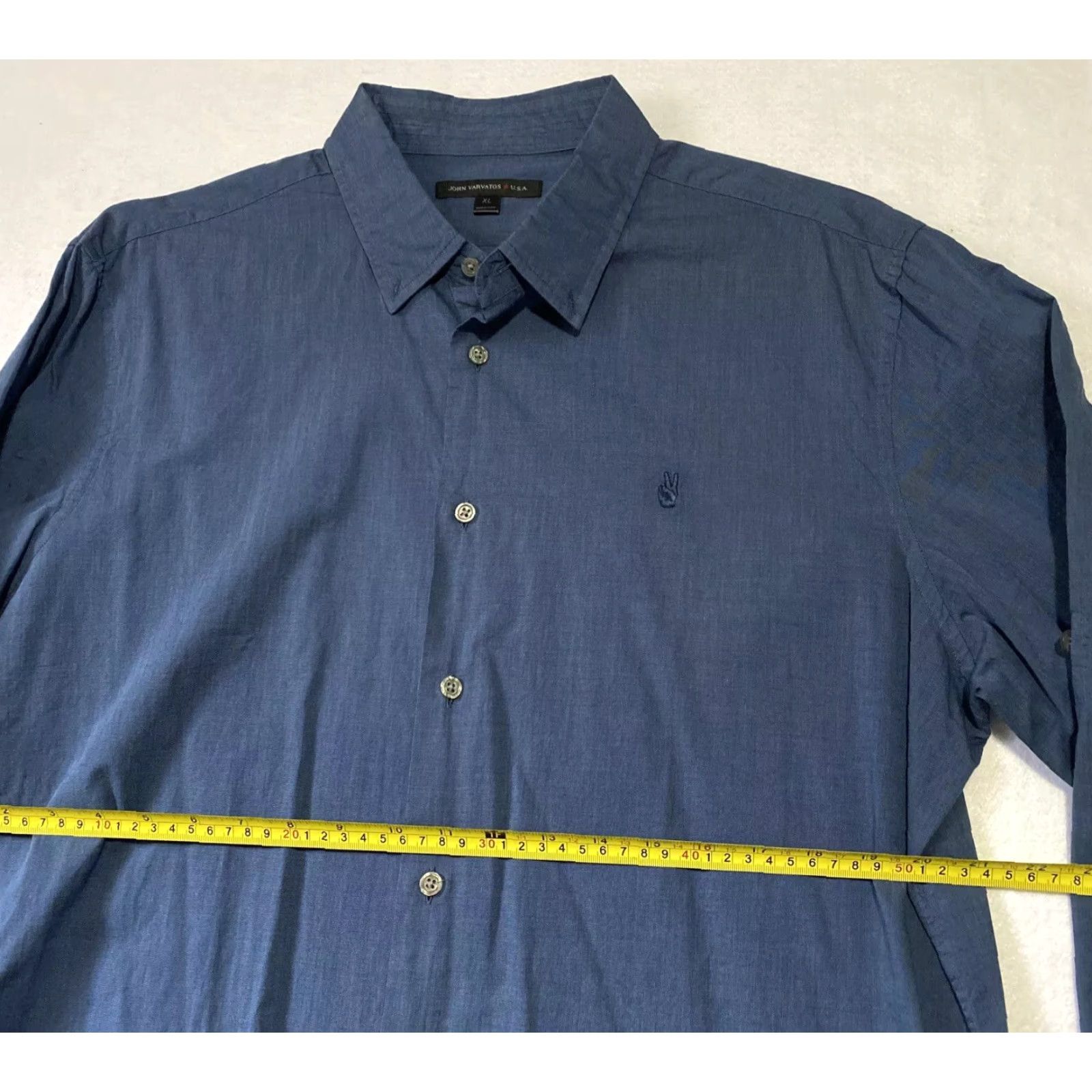 John Varvatos John Varvatos Button-Down Shirt Men XL Blue Dress Shirt Long Sleeve Casual Formal Size US XL / EU 56 / 4 - 4 Thumbnail