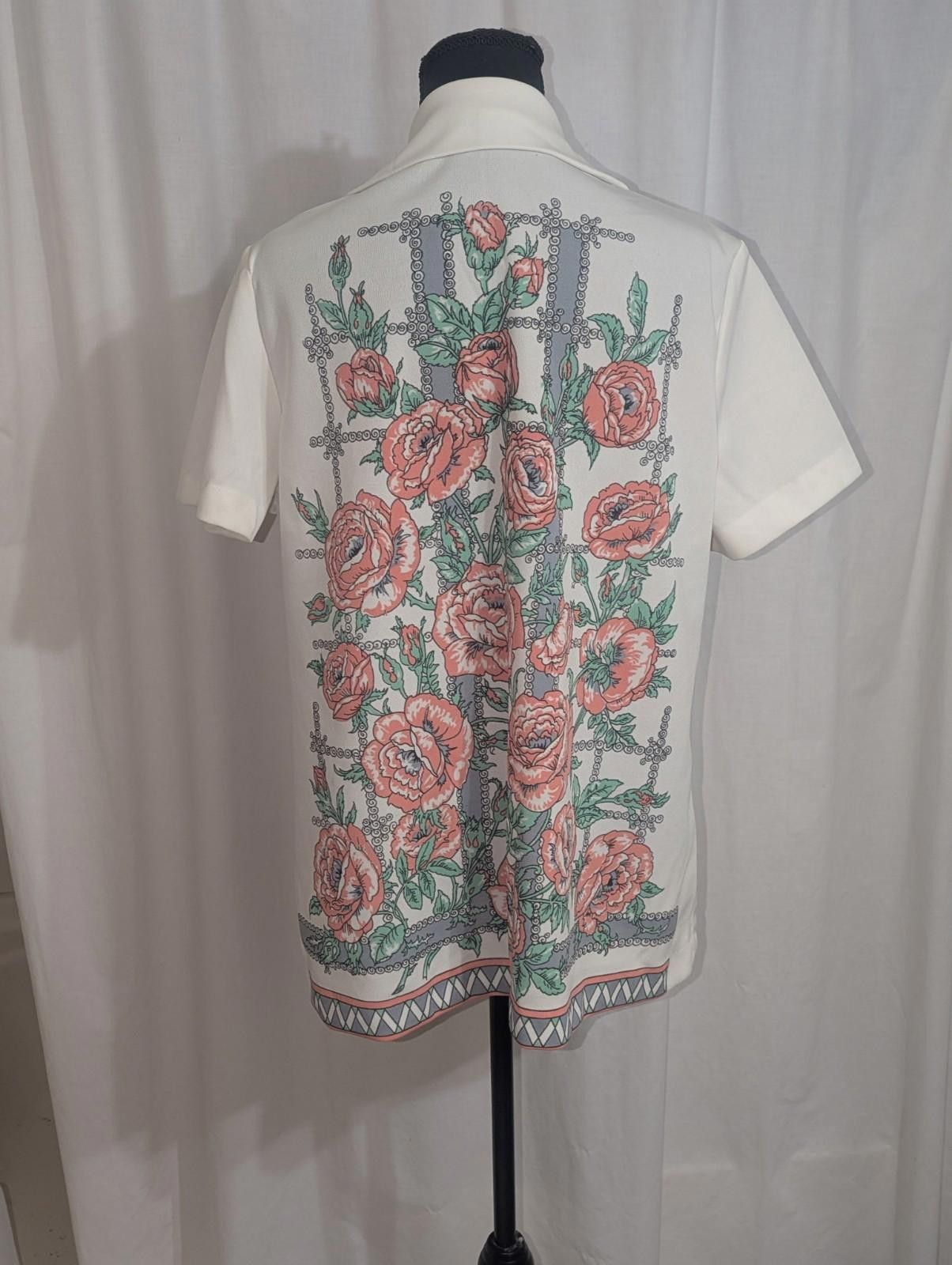 Handmade VTG Handmade 60s 70s Rose Print Polyester Button Up Shirt XL Size XL / US 12-14 / IT 48-50 - 6 Thumbnail