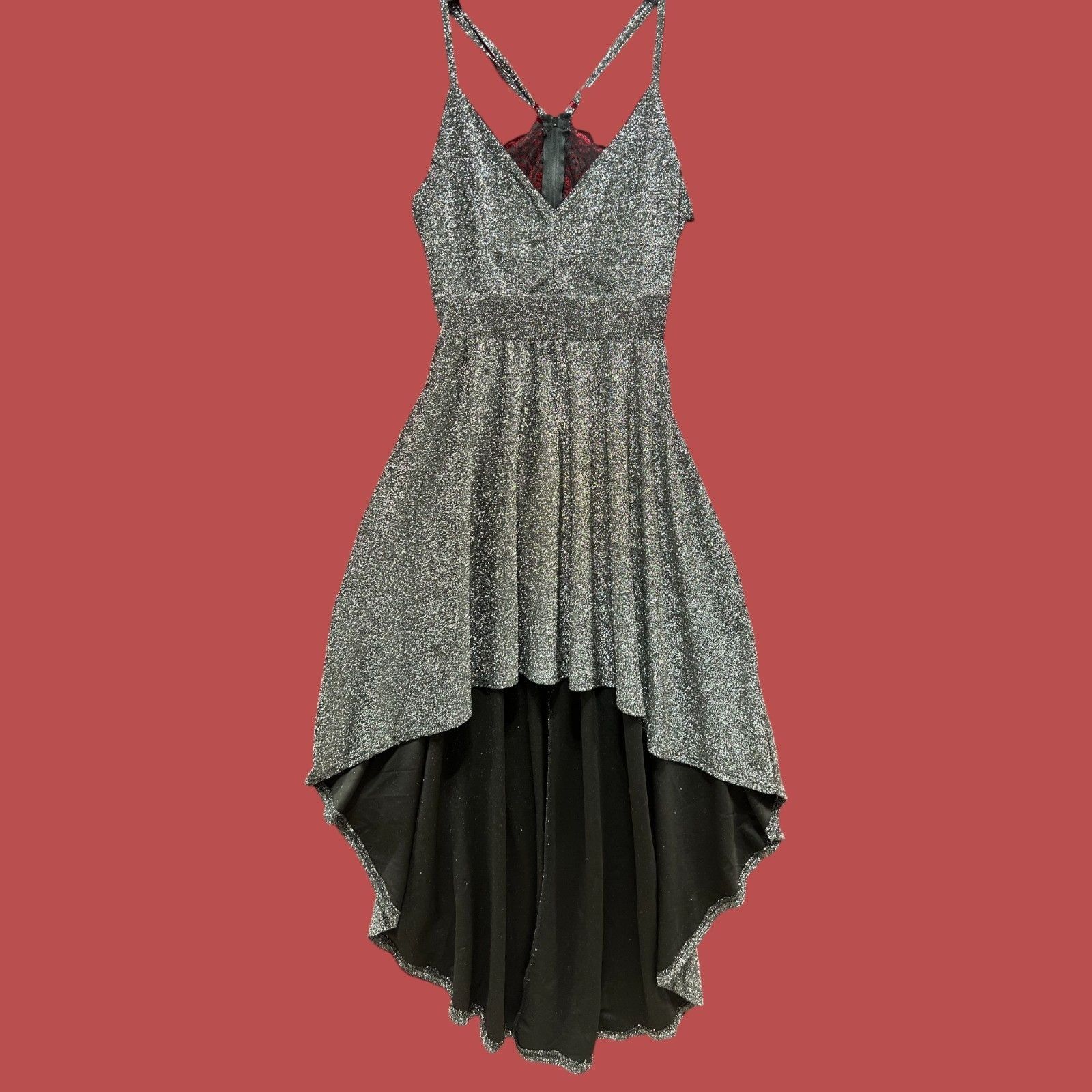 rue21 Rue 21 - Women's Sparkly Sleeveless High Low Hem Ruffle Dres Size S / US 4 / IT 40 - 18 Thumbnail