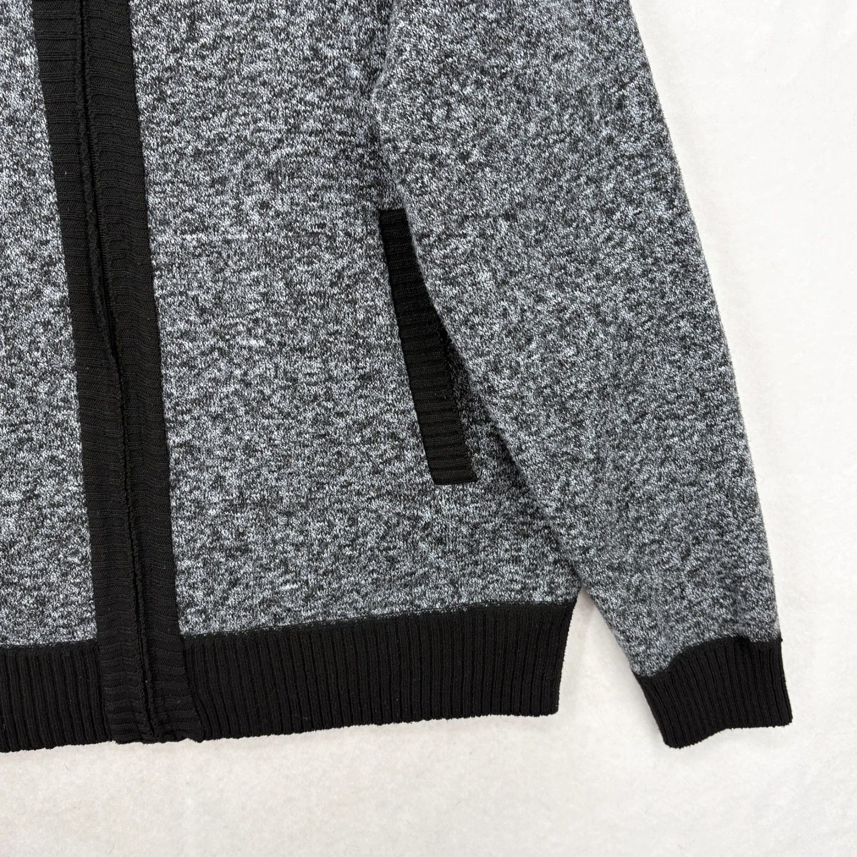 Vintage YeoKou Sweater Mens XL Gray Full Zip Cashmere Wool Blend Knit Cozy Size US XL / EU 56 / 4 - 3 Thumbnail