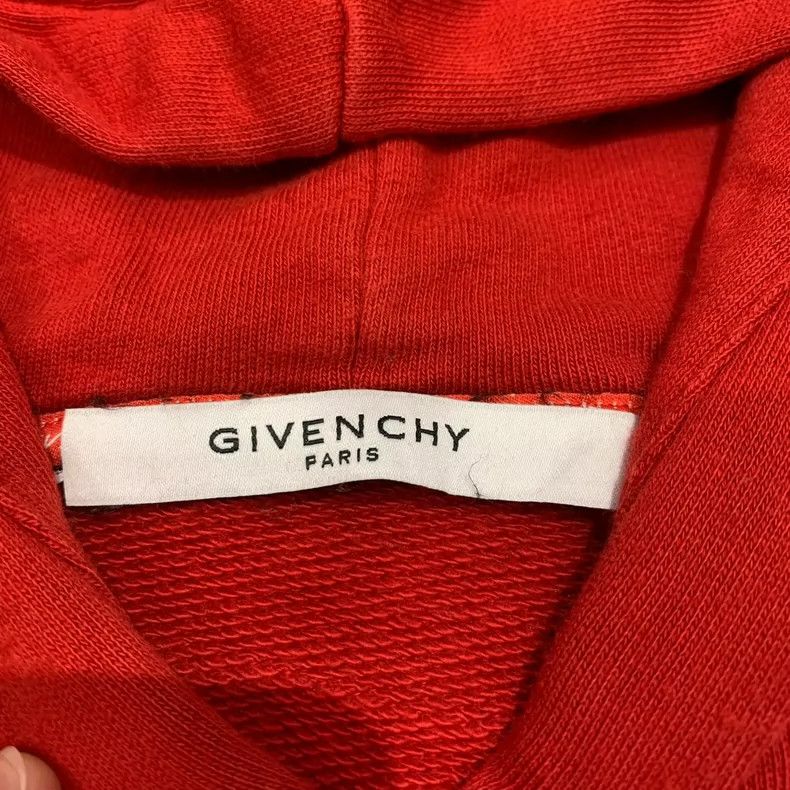 Givenchy Givenchy Red Destroyed Logo Hooded Sweatshirt 2506-Nextarro Size US XXL / EU 58 / 5 - 7 Thumbnail