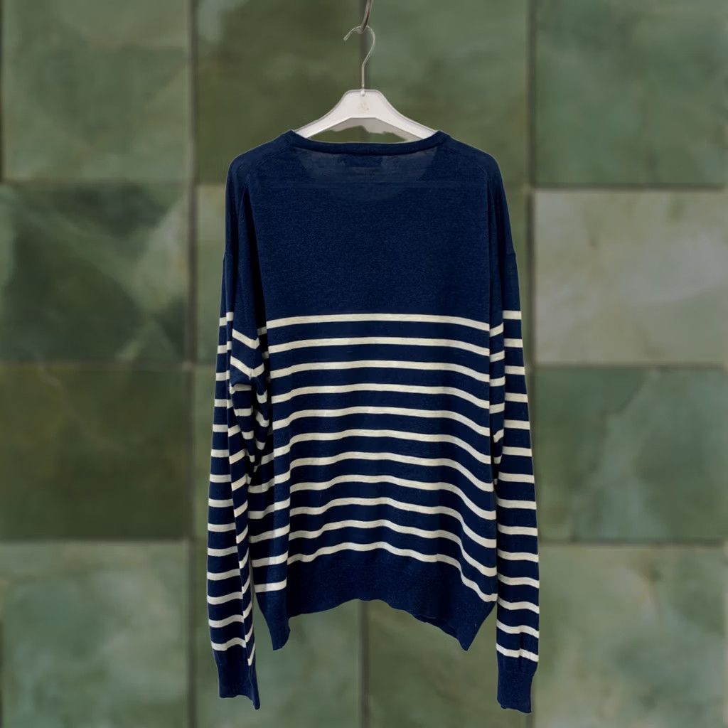 Peter Millar Peter Millar Striped Merino Wool Linen Lightweight Crewneck Sweater XXL Blue Men Size US XXL / EU 58 / 5 - 1 Thumbnail