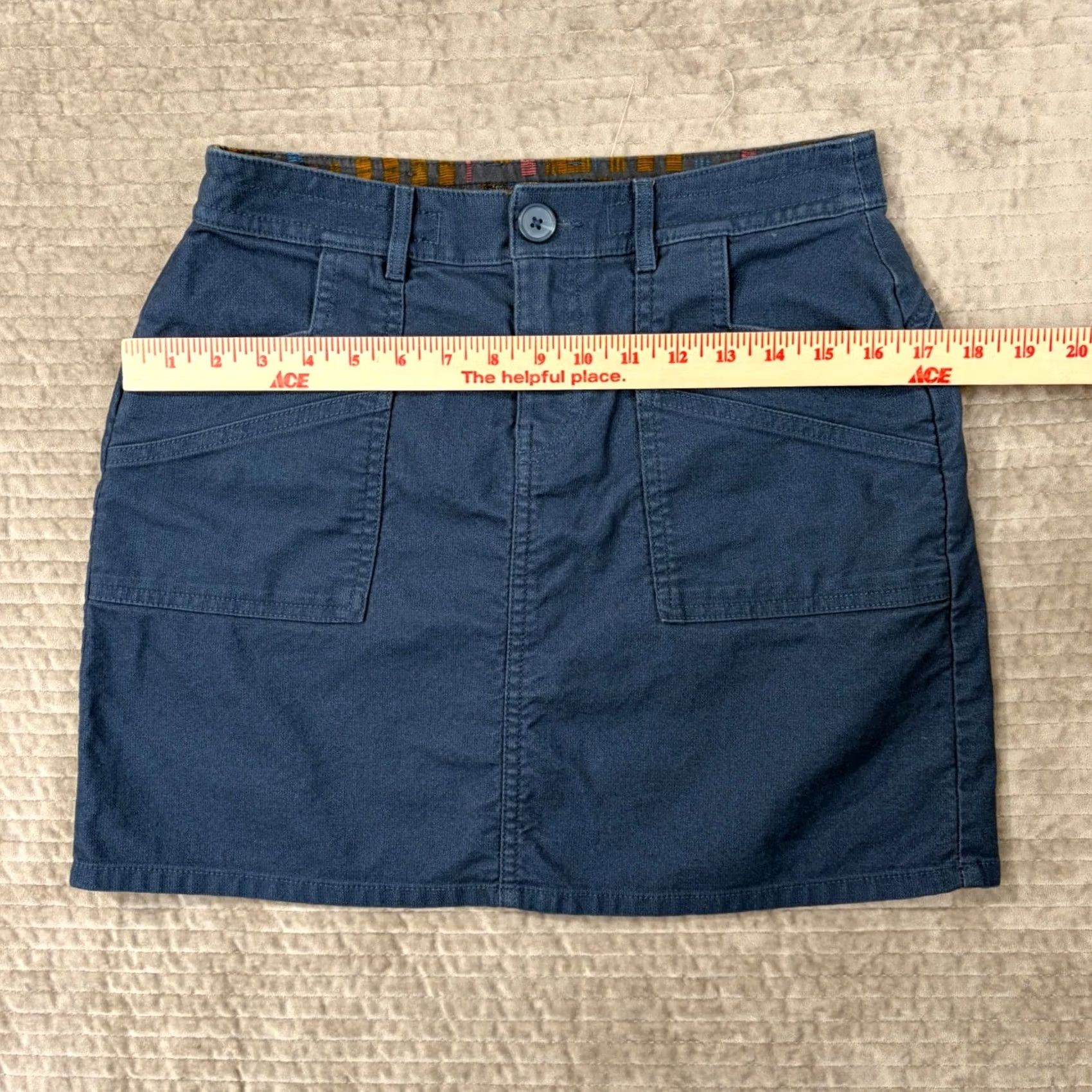 Prana Prana Kara Indigo Blue Denim Utility Mini Skirt Size 4 Regular Women Denim Skirt Pocket Stretch Lined Button Zip Old? Size 27" / US 4 / IT 40 - 5 Thumbnail