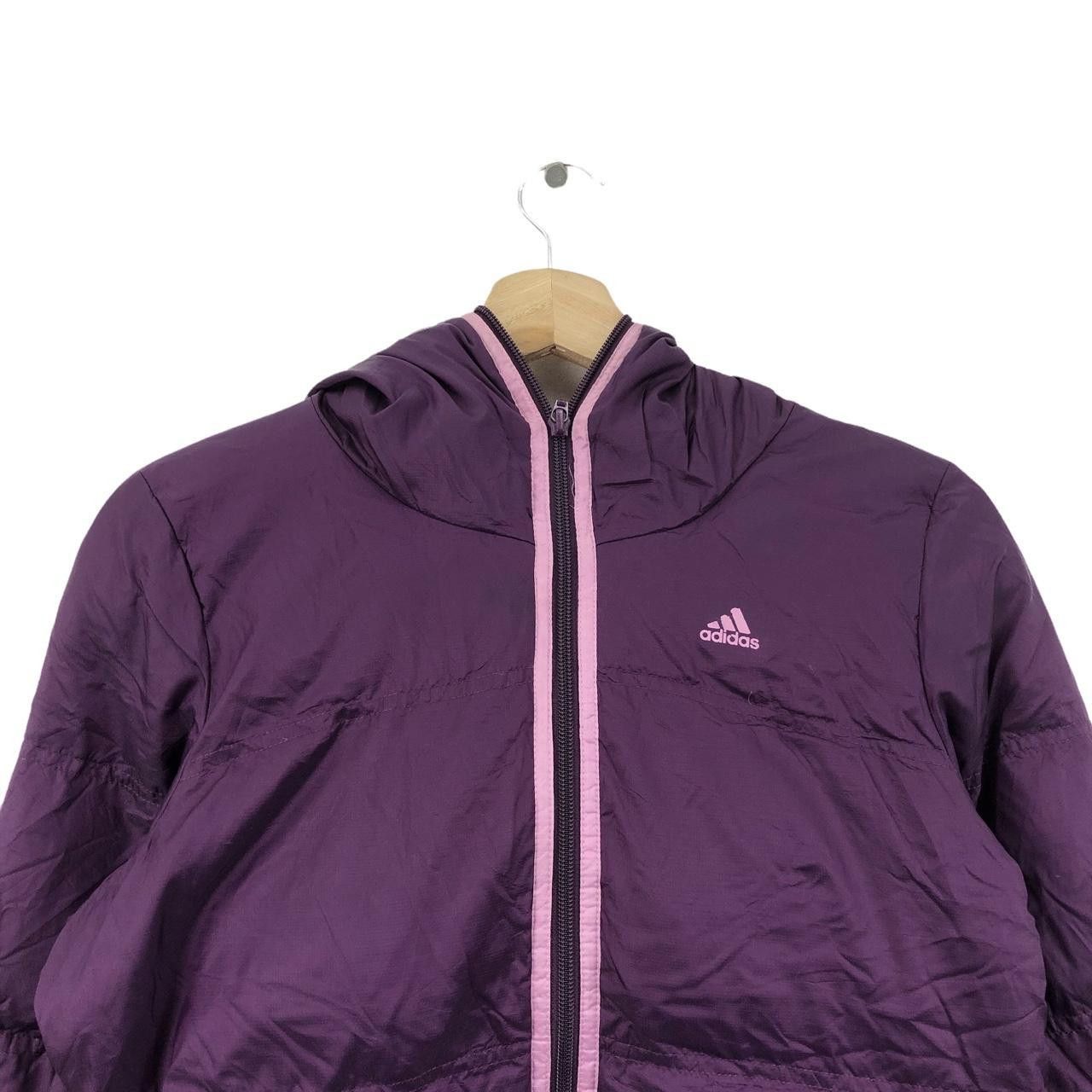 Adidas Vtg ADIDAS ORIGINALS Quilted Purple Puffer Jacket Hoodie Size L / US 10 / IT 46 - 3 Thumbnail