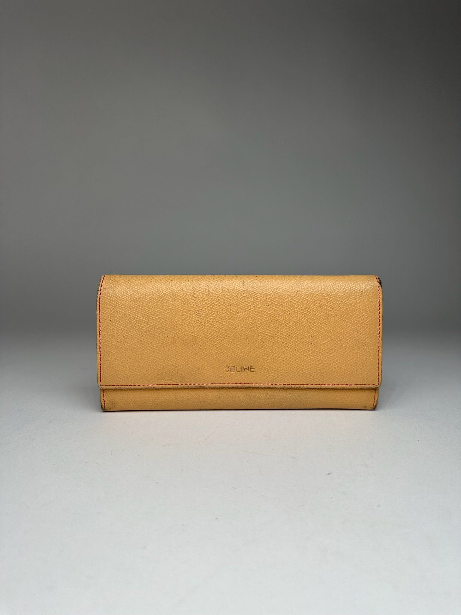 Celine Vintage Leather Wallet Beige Size ONE SIZE - 1 Thumbnail