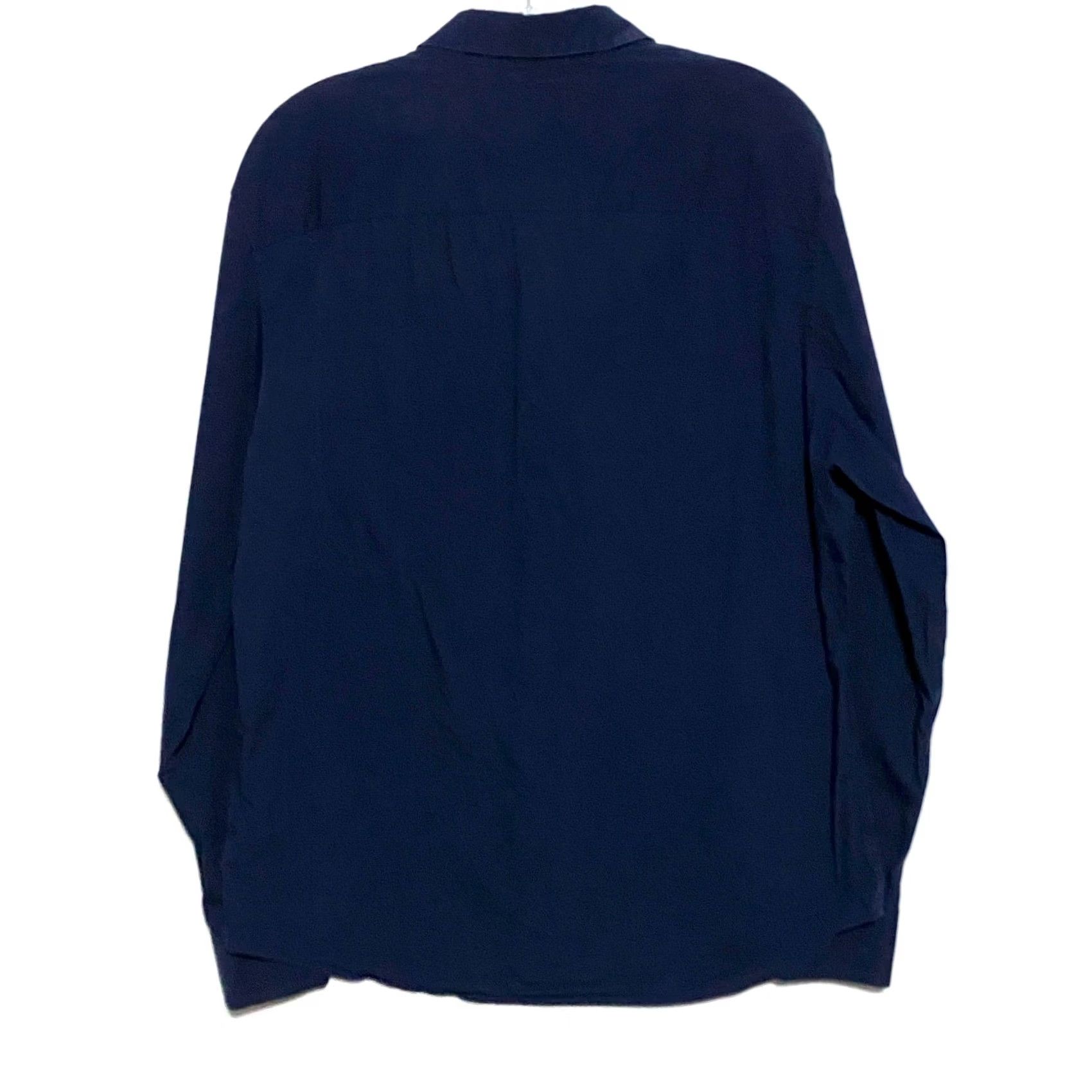 Calvin Klein Calvin Klein Dark Blue Button Dress Shirt Men M Classic Minimalist Business Shirt Size 40R - 3 Thumbnail