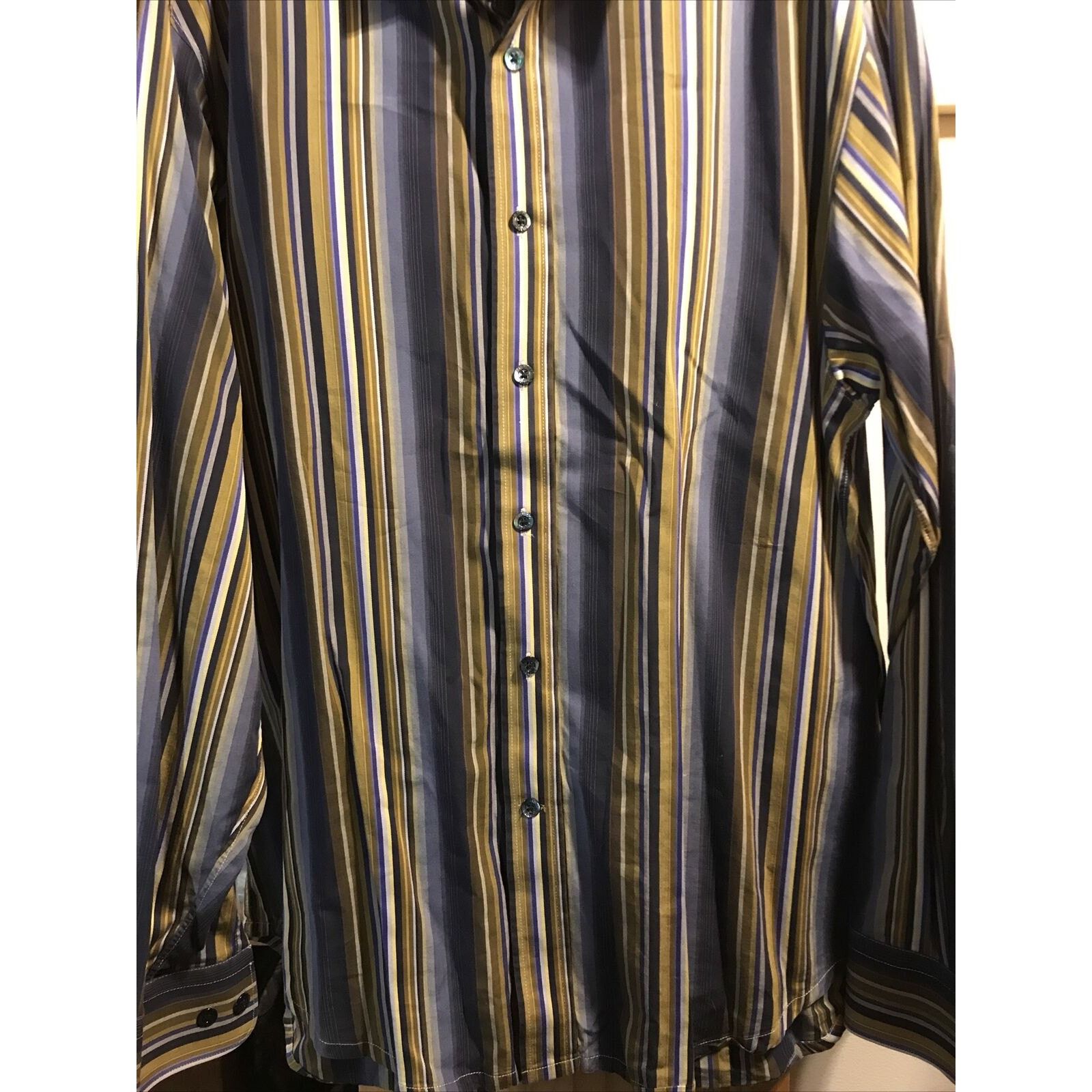 Indigo Palms Indigo Palms Denim Co Men’s XL Gold Button Down Cotton Shirt Size US XL / EU 56 / 4 - 8 Thumbnail