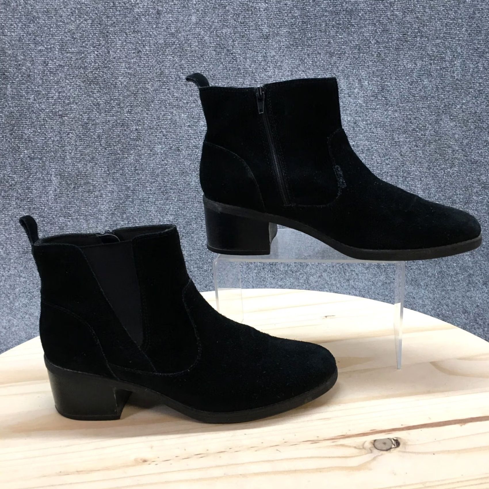 Clarks Clarks Boots Womens 9 Ankle Booties Casual 15190 Black Suede Double Zipper Boots Size US 9 / IT 39 - 2 Thumbnail