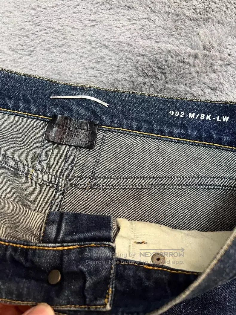 Saint Laurent Paris Saint Laurent Blue Washed Slim Fit Jeans. Size US 31 - 3 Thumbnail