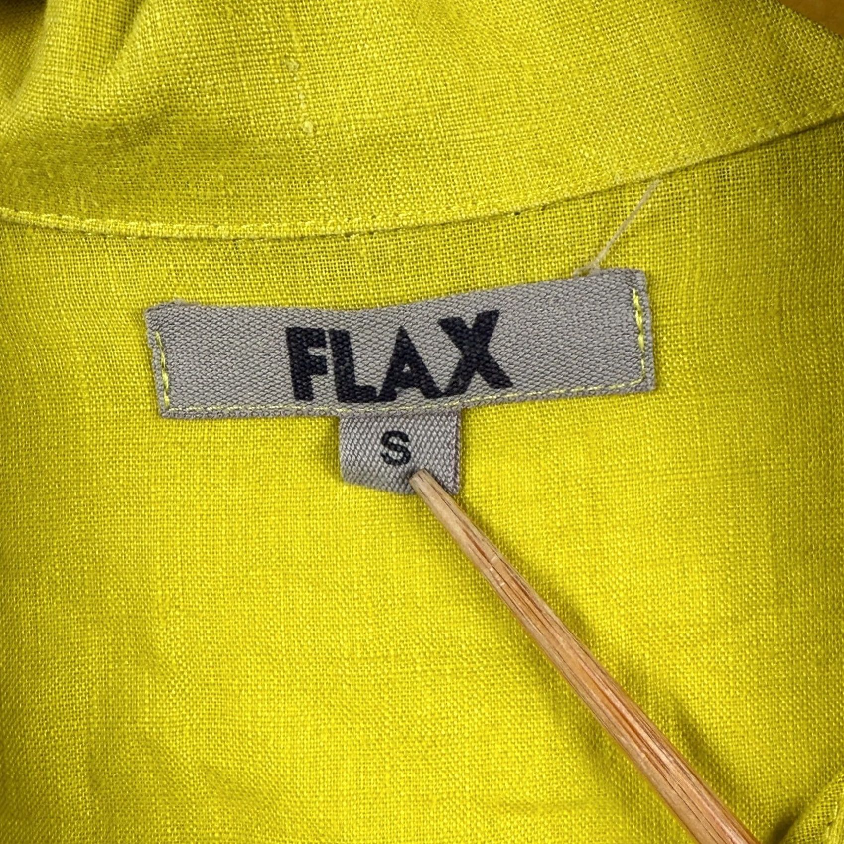 FLAX FLAX Blouse Tunic Top Linen Yellow Small Button Down Long Sleeve Collared Women Shirt Blouse Fashion Size S / US 4 / IT 40 - 4 Thumbnail