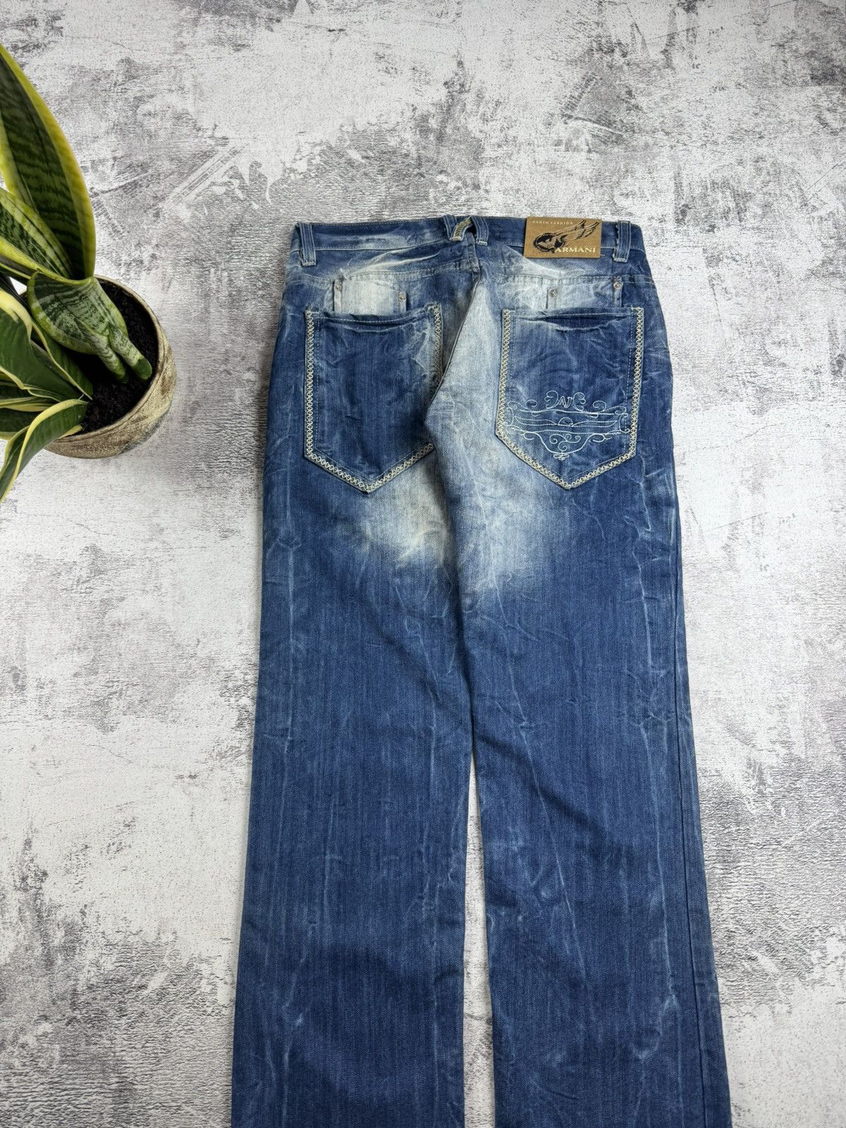 Armani Armani Vintage Faded 33/33 Blue Hip Hop Rap Distressed Jeans Pants Trousers Size US 33 - 6 Thumbnail