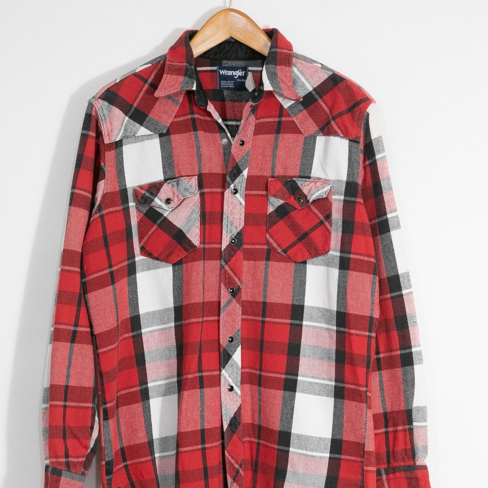Vintage × Wrangler Vintage Wrangler Flannel Pearl Snap Button Up Shirt 17.5 Size US XL / EU 56 / 4 - 2 Thumbnail